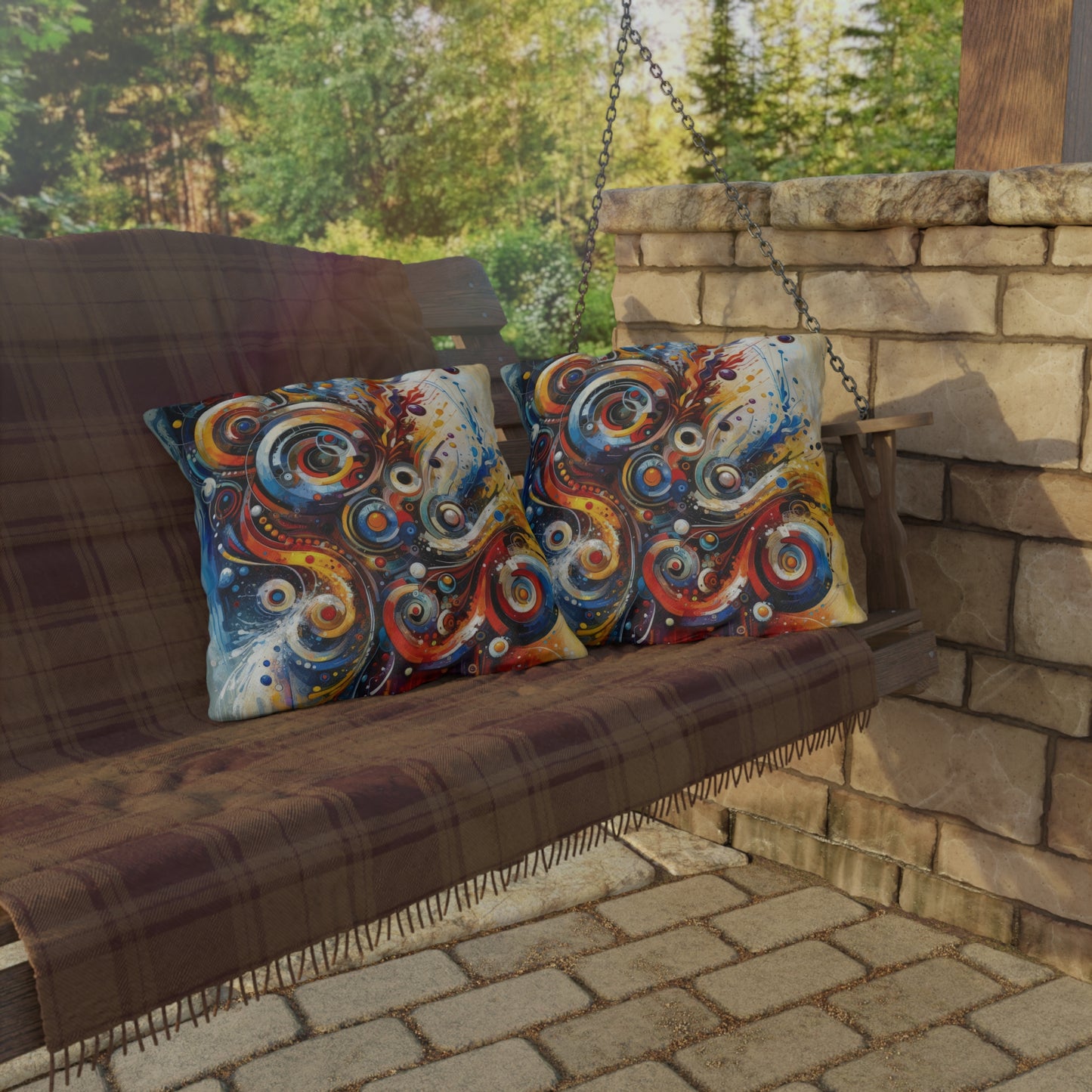 Harmonic Abstract Synergy Outdoor Pillows
