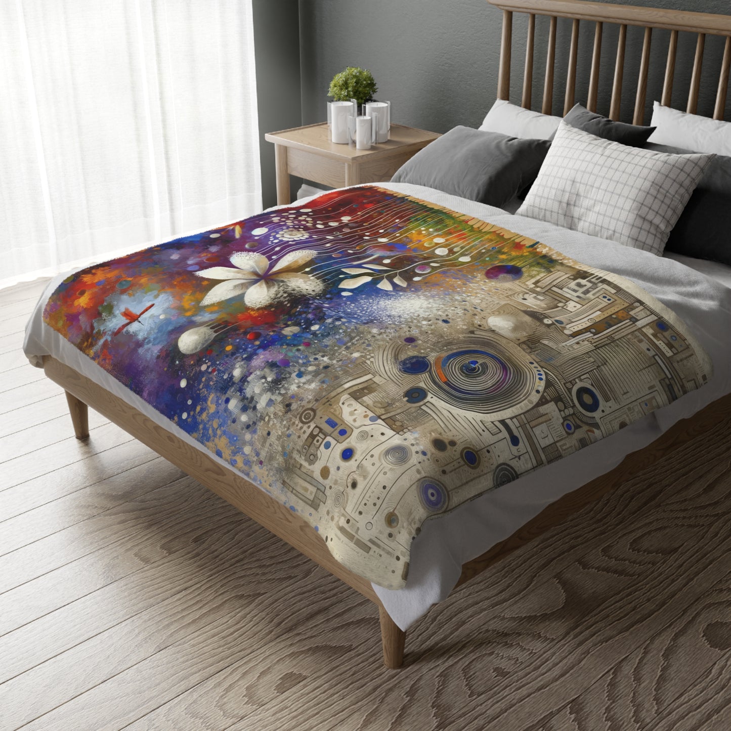 Inner Algorithm Synthesis Velveteen Microfiber Blanket (Two-sided print)