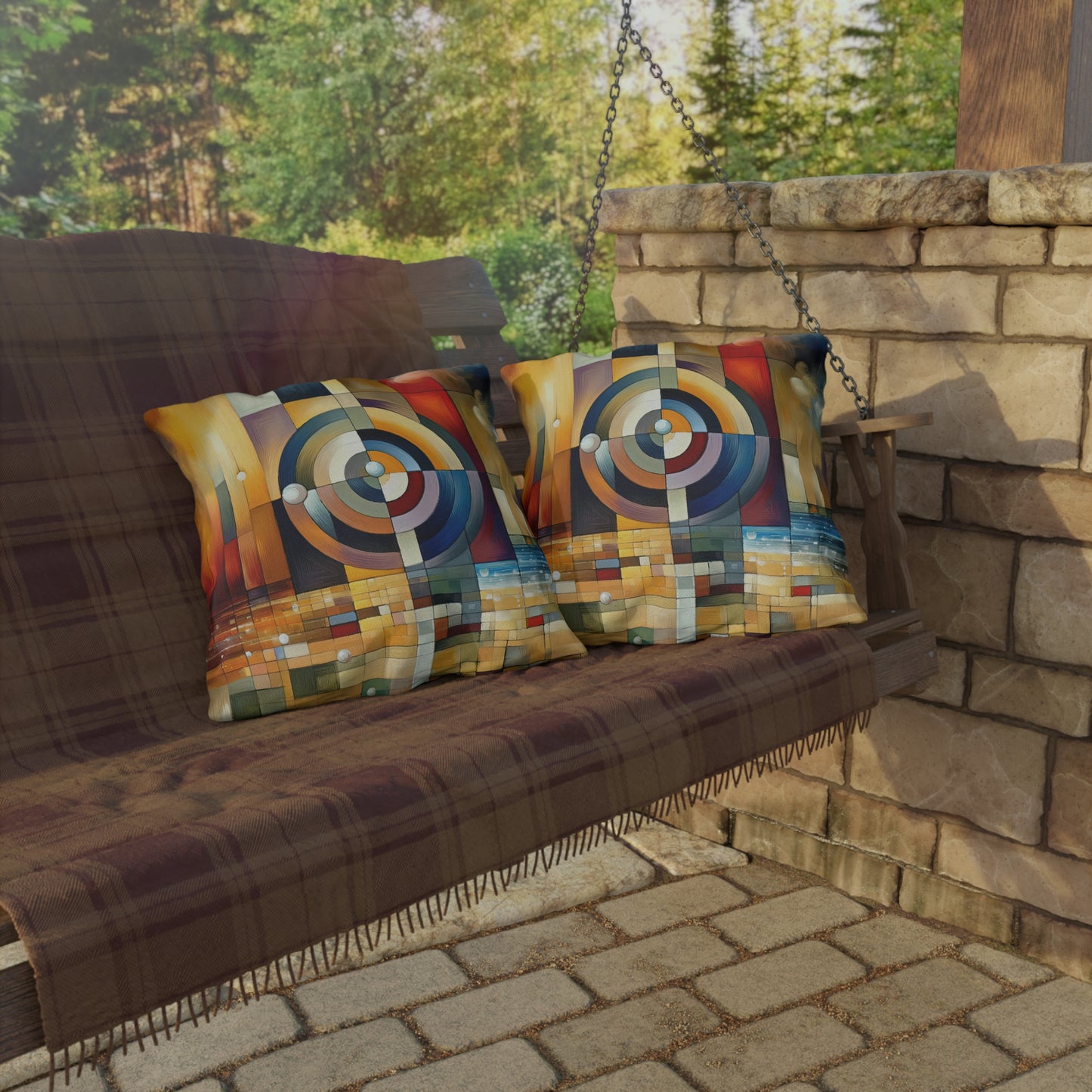 Oneness Through Tachism Outdoor Pillows