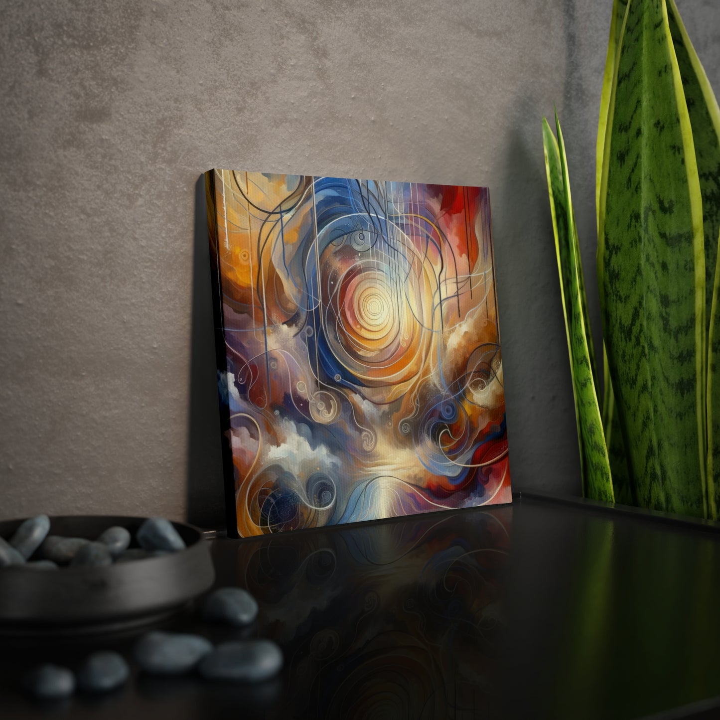 Presence Anchored Tachism Canvas Photo Tile