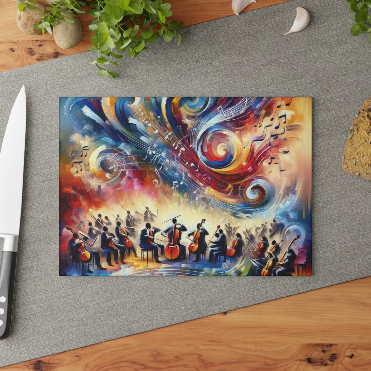 Vibrant Maestro Symphony Glass Cutting Board