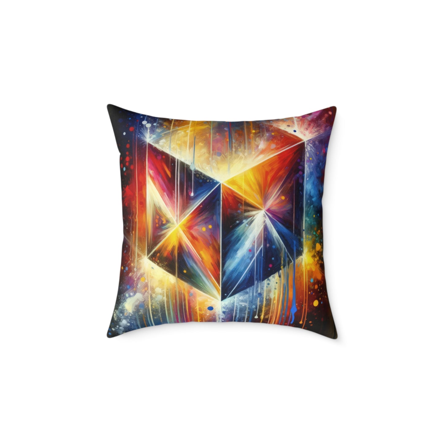 Prismatic Light Spectrum Spun Polyester Pillow