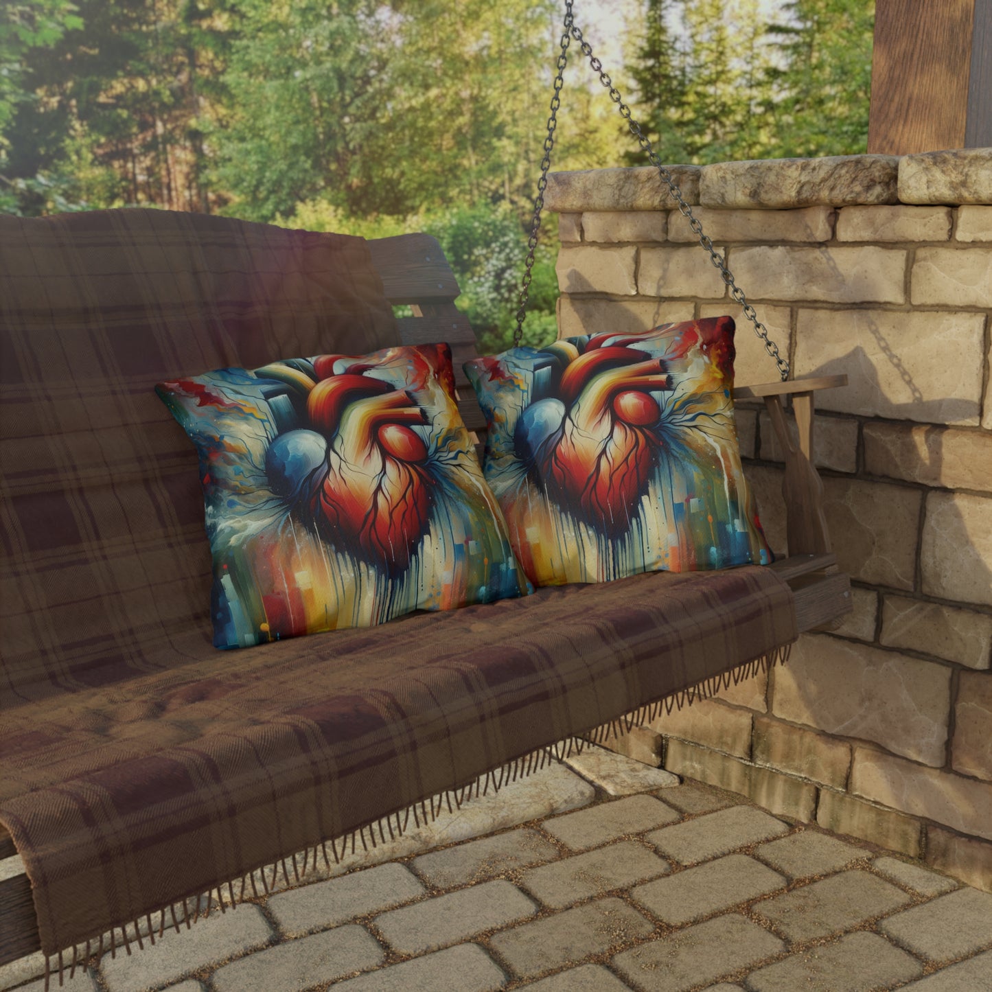 Humanity Heart Unveiled Outdoor Pillows