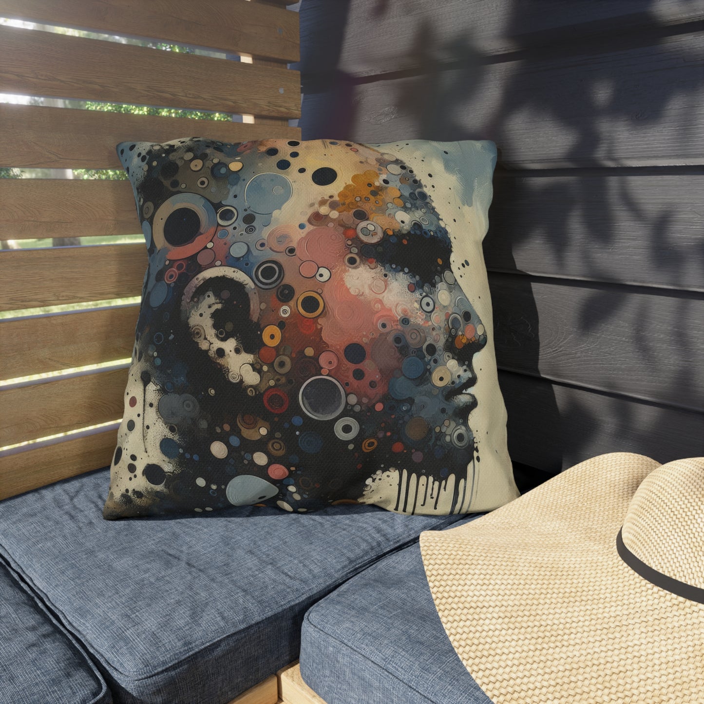 Reflective Tachism Contemplation Outdoor Pillows