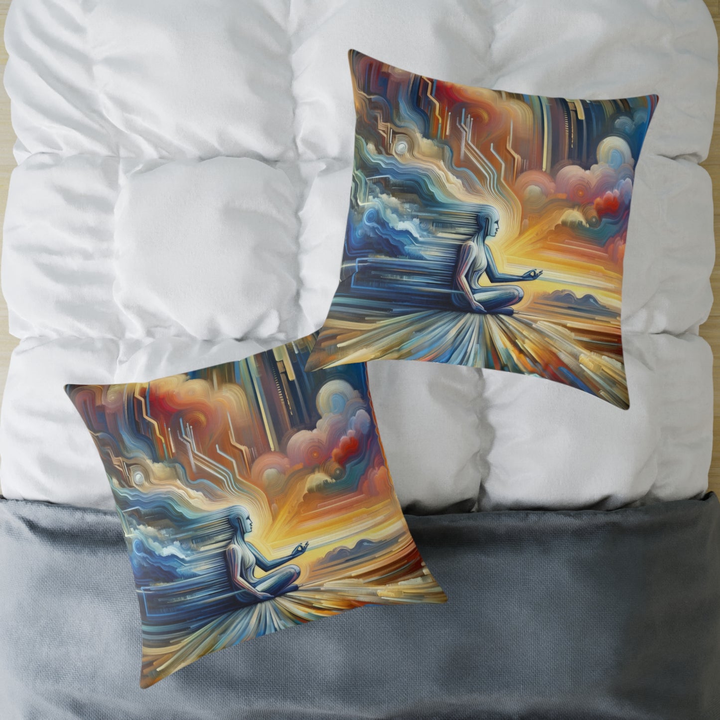 Eternal Digital Meditation Spun Polyester Pillow
