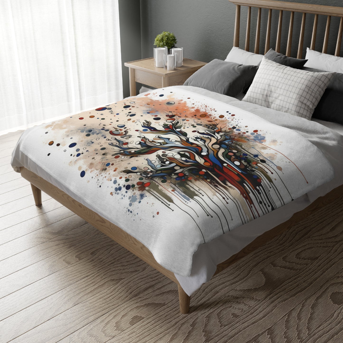 Intentional Unity Splashes Velveteen Microfiber Blanket (Two-sided print)