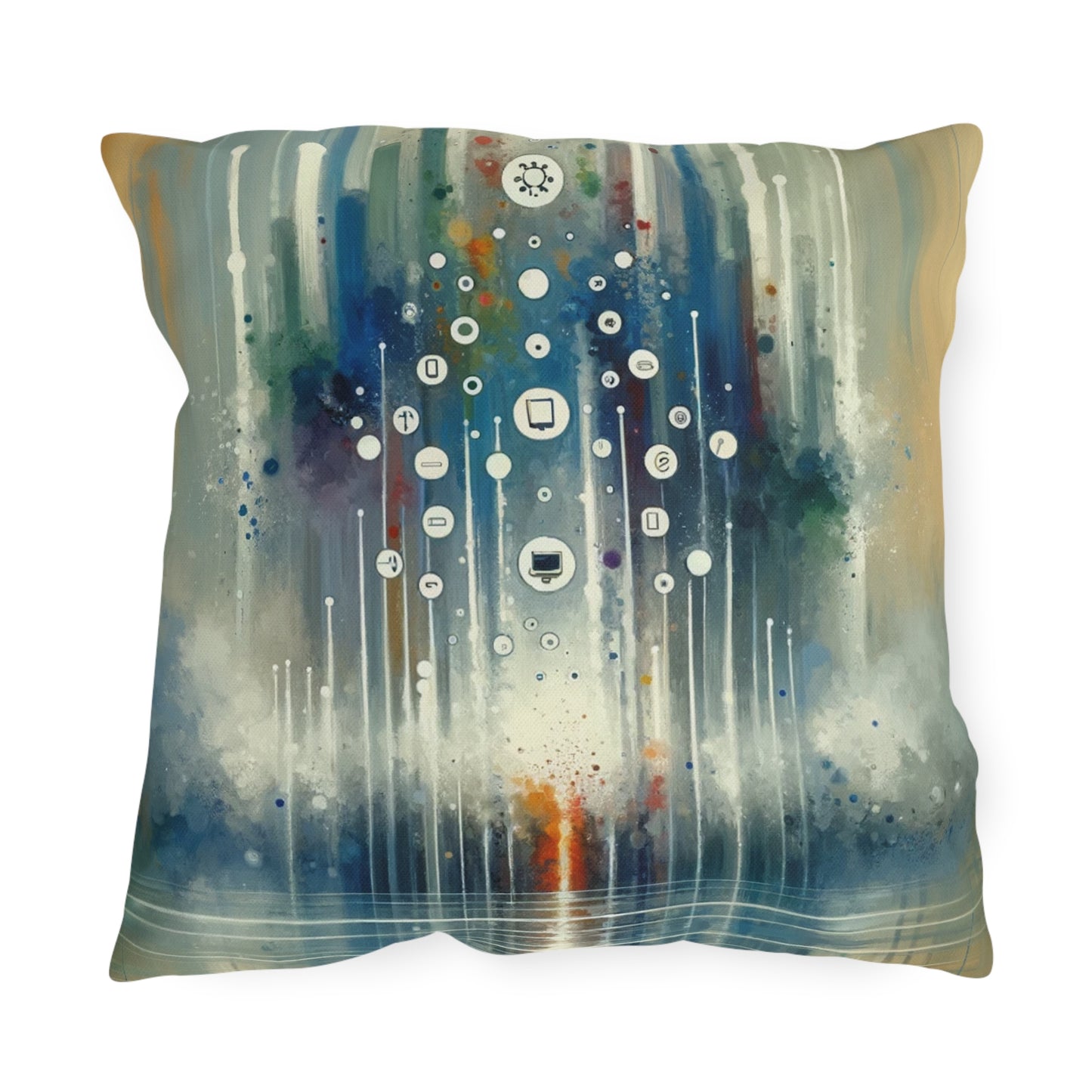 Tachism Digital Escape Outdoor Pillows