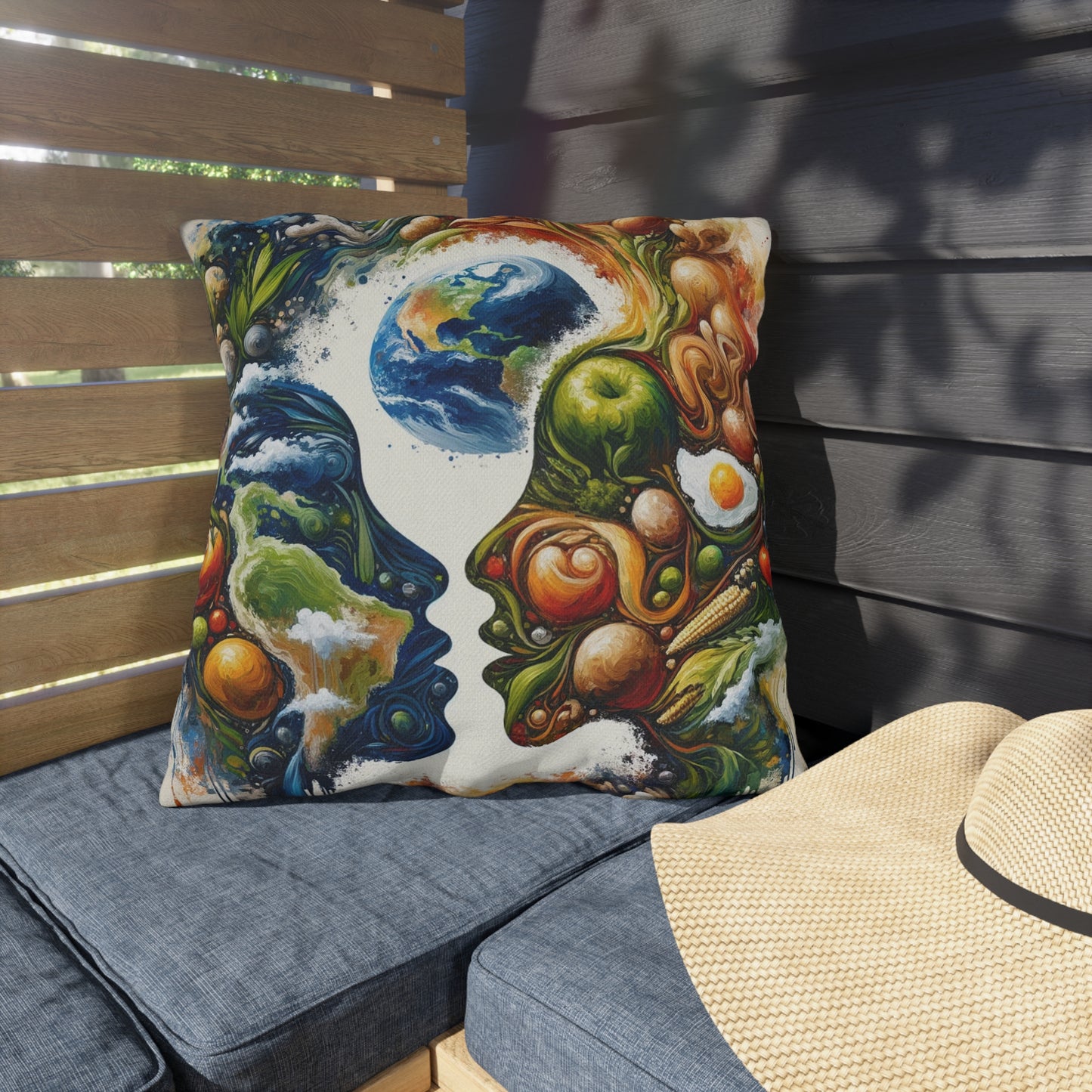 Earthly Dialogue Feast Outdoor Pillows