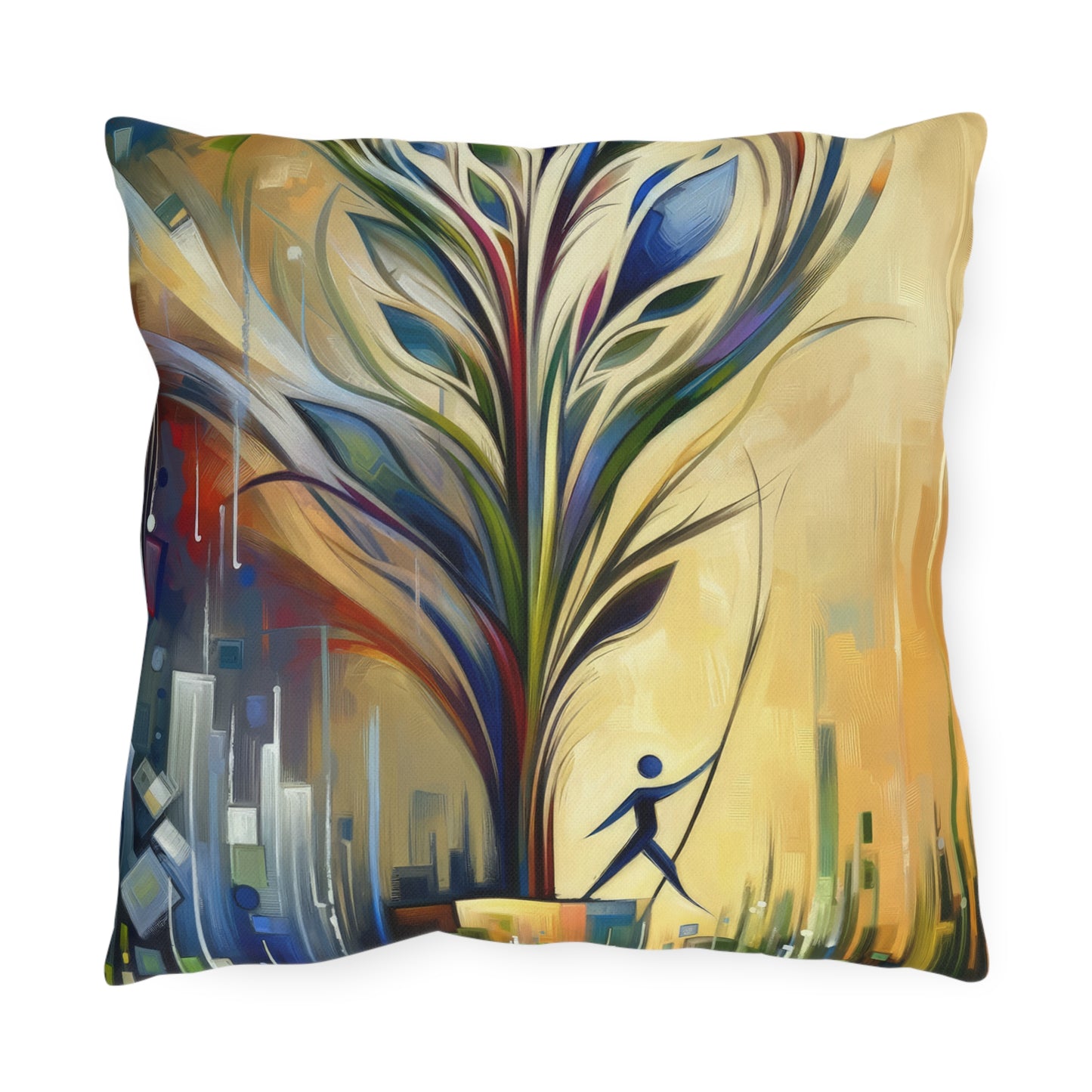 Pruning Distraction Tachism Outdoor Pillows