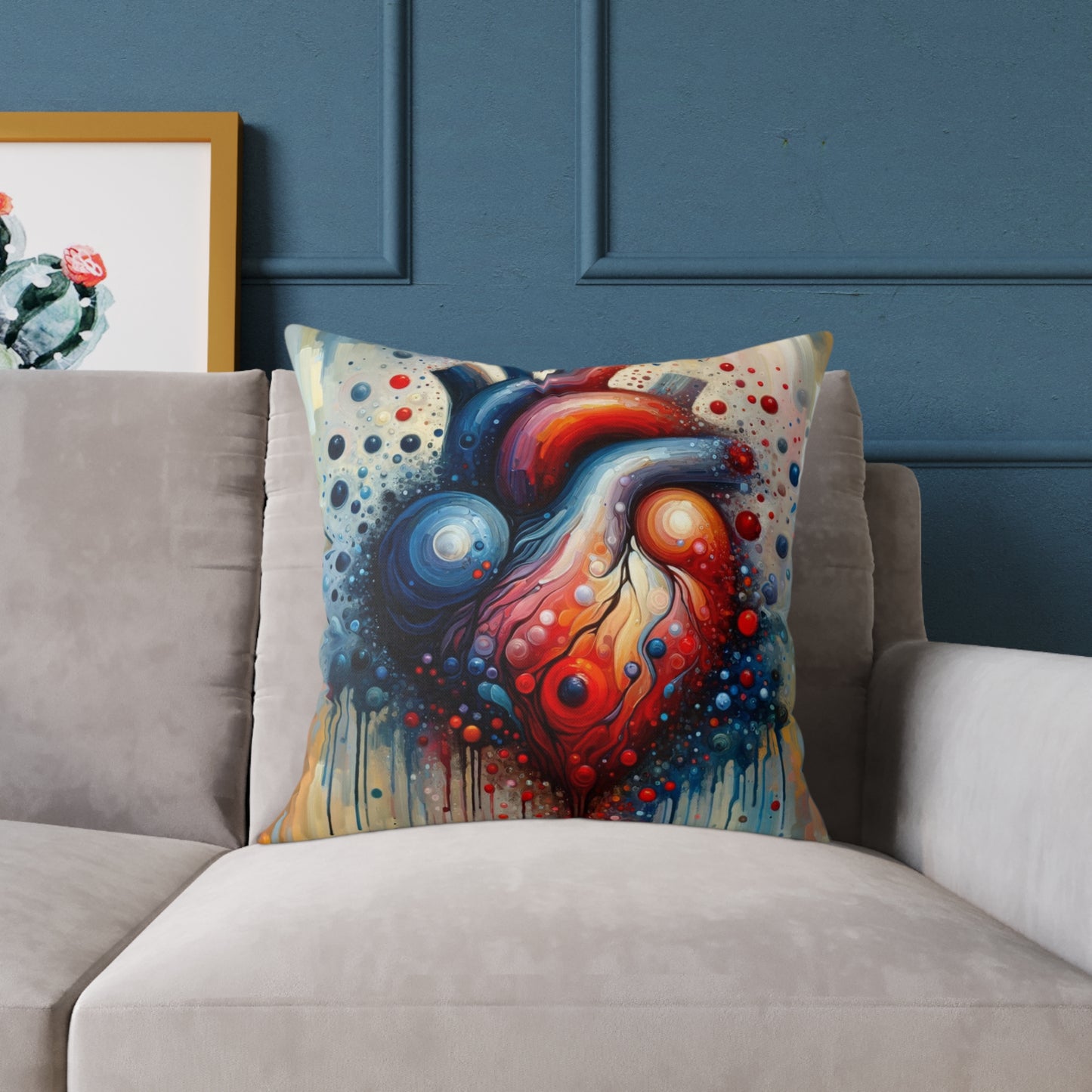 Empathetic Heart Expression Spun Polyester Pillow