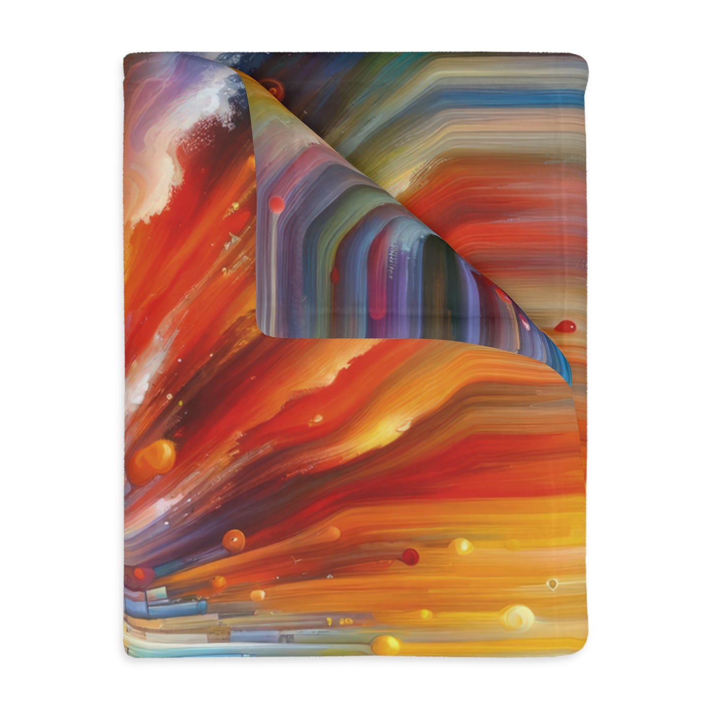 Kaleidoscopic Tachism Breath Velveteen Microfiber Blanket (Two-sided print)