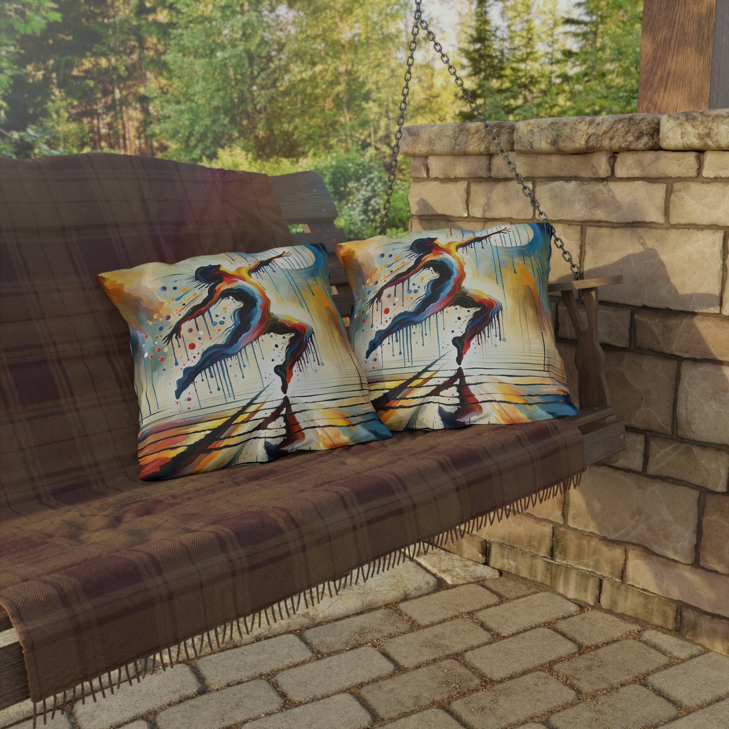 Expressive Dance Reflection Outdoor Pillows