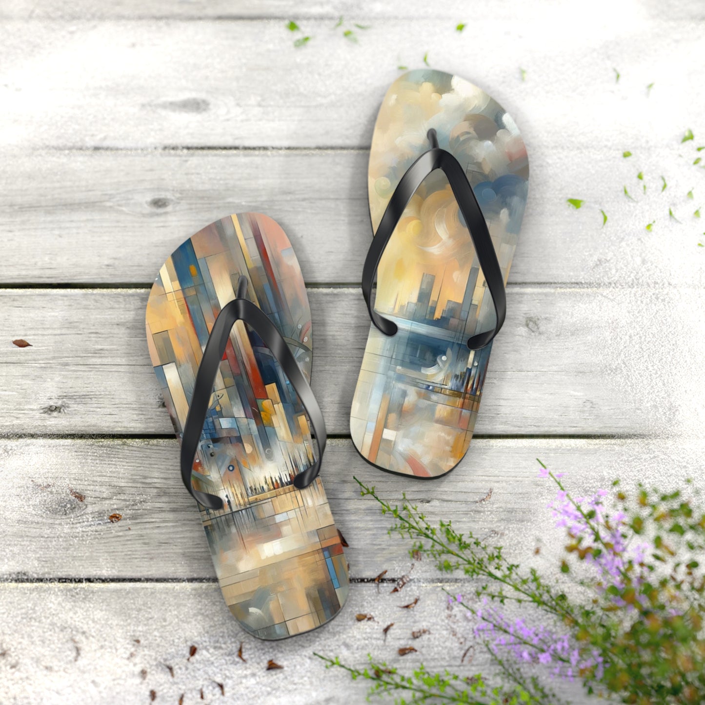 Abstract Buzzing Stillness Flip Flops