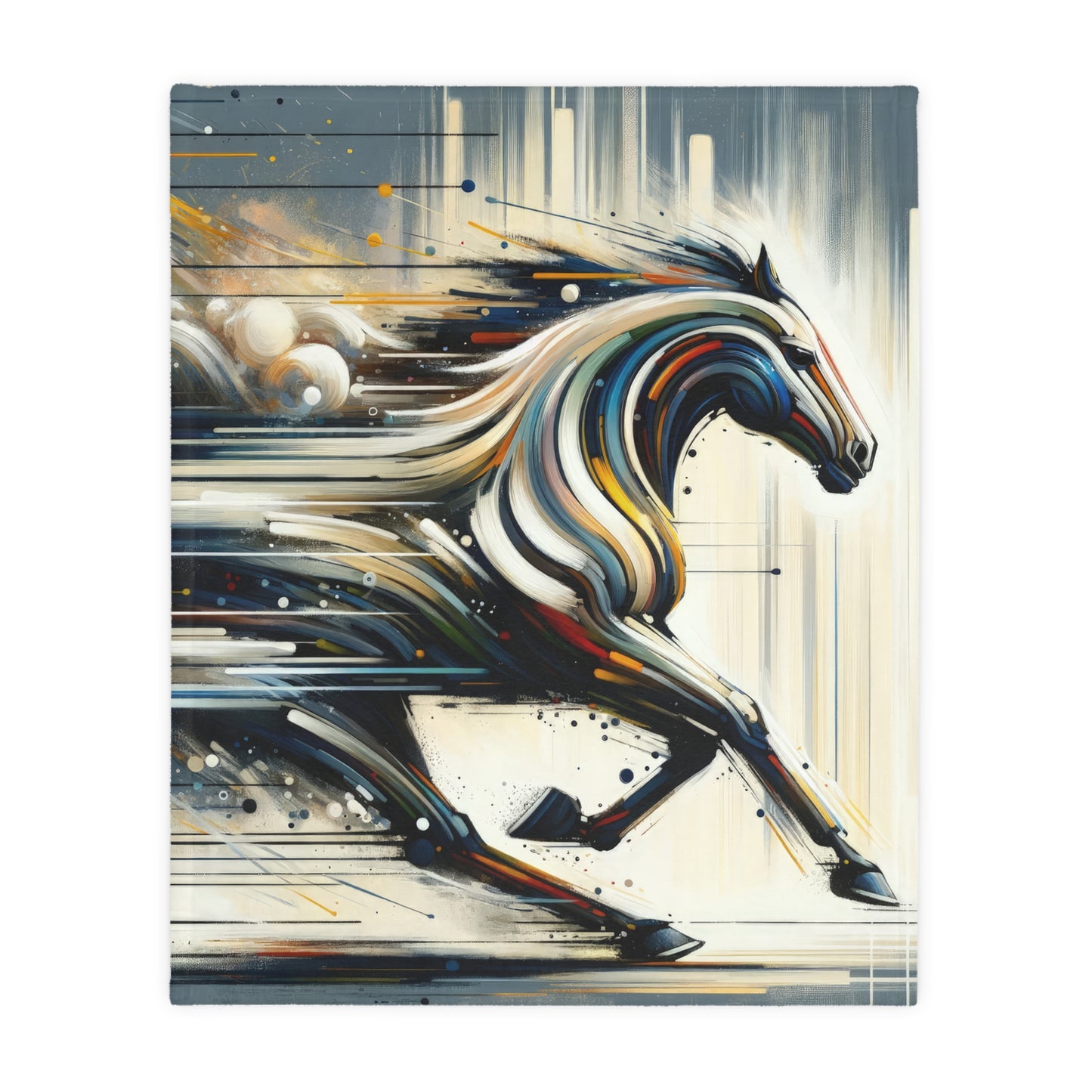 Hyperlinked Horsepower Gallop Velveteen Microfiber Blanket (Two-sided print)