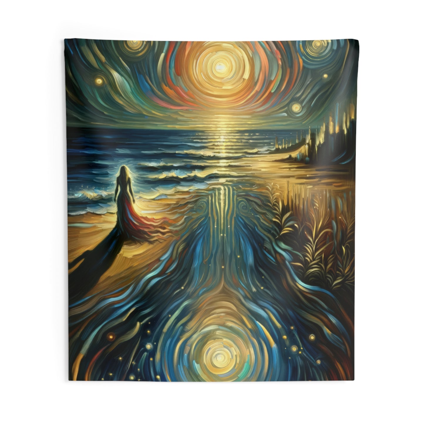 Solitary Evening Departure Indoor Wall Tapestries