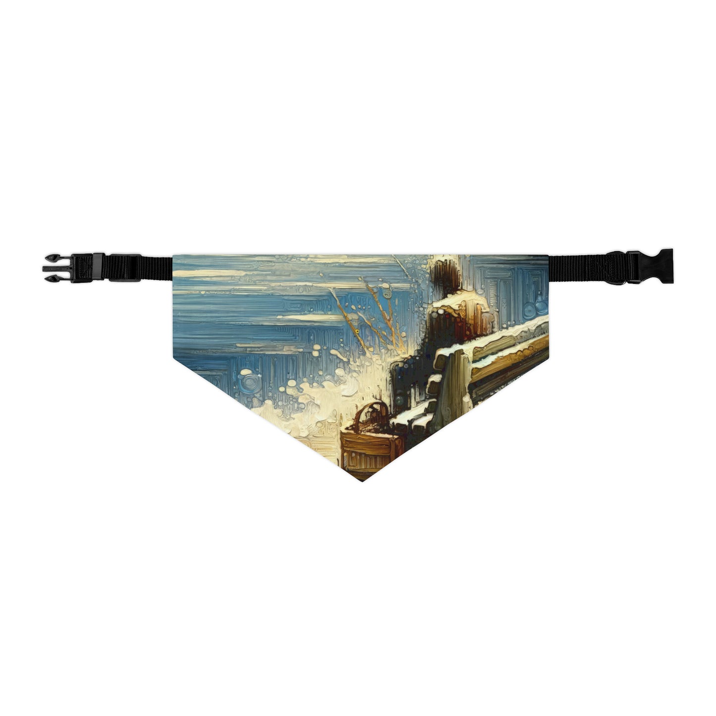 Seaside Solitude Tachism Pet Bandana Collar