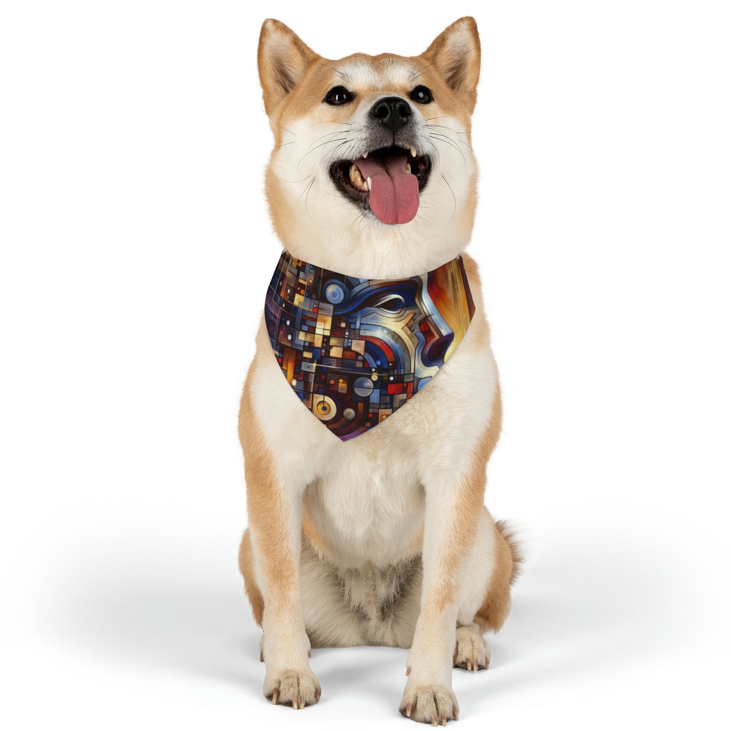 Reflective Tachism Shield Pet Bandana Collar