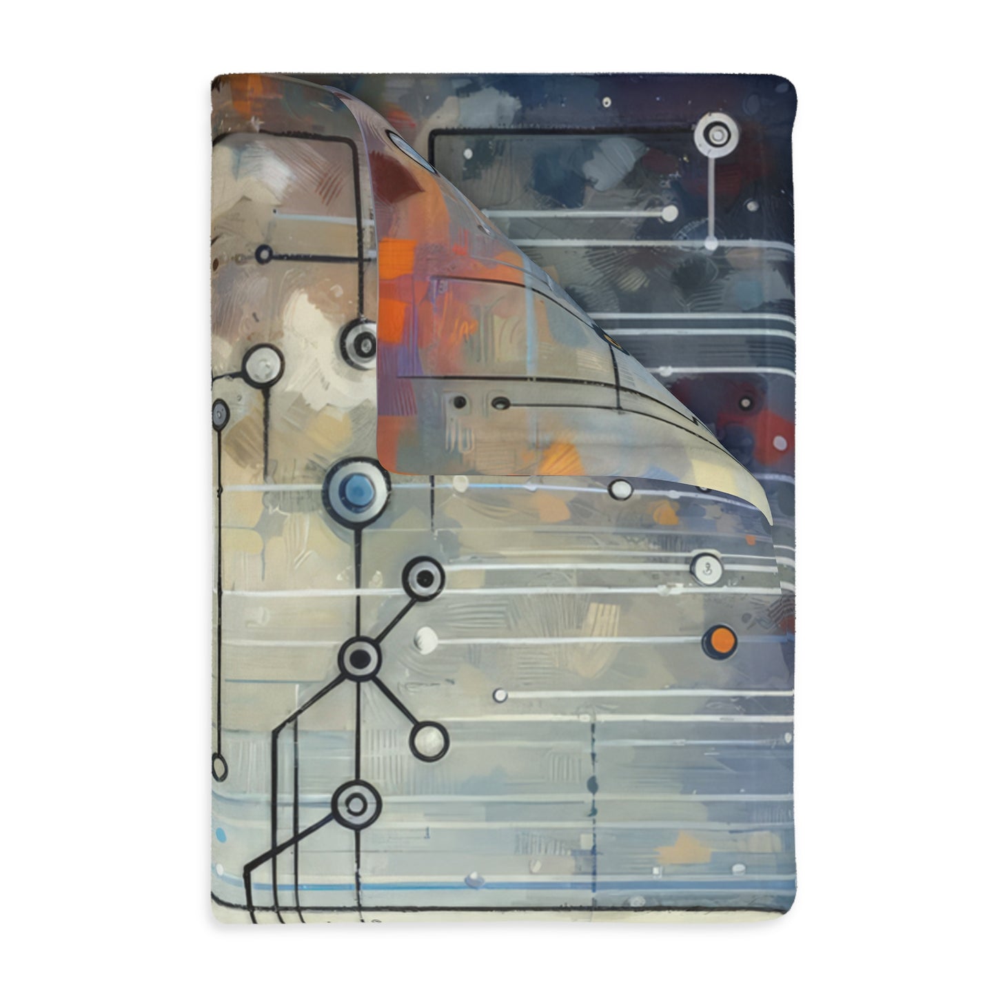 Technological Connectivity Bridge Velveteen Microfiber Blanket (Two-sided print)