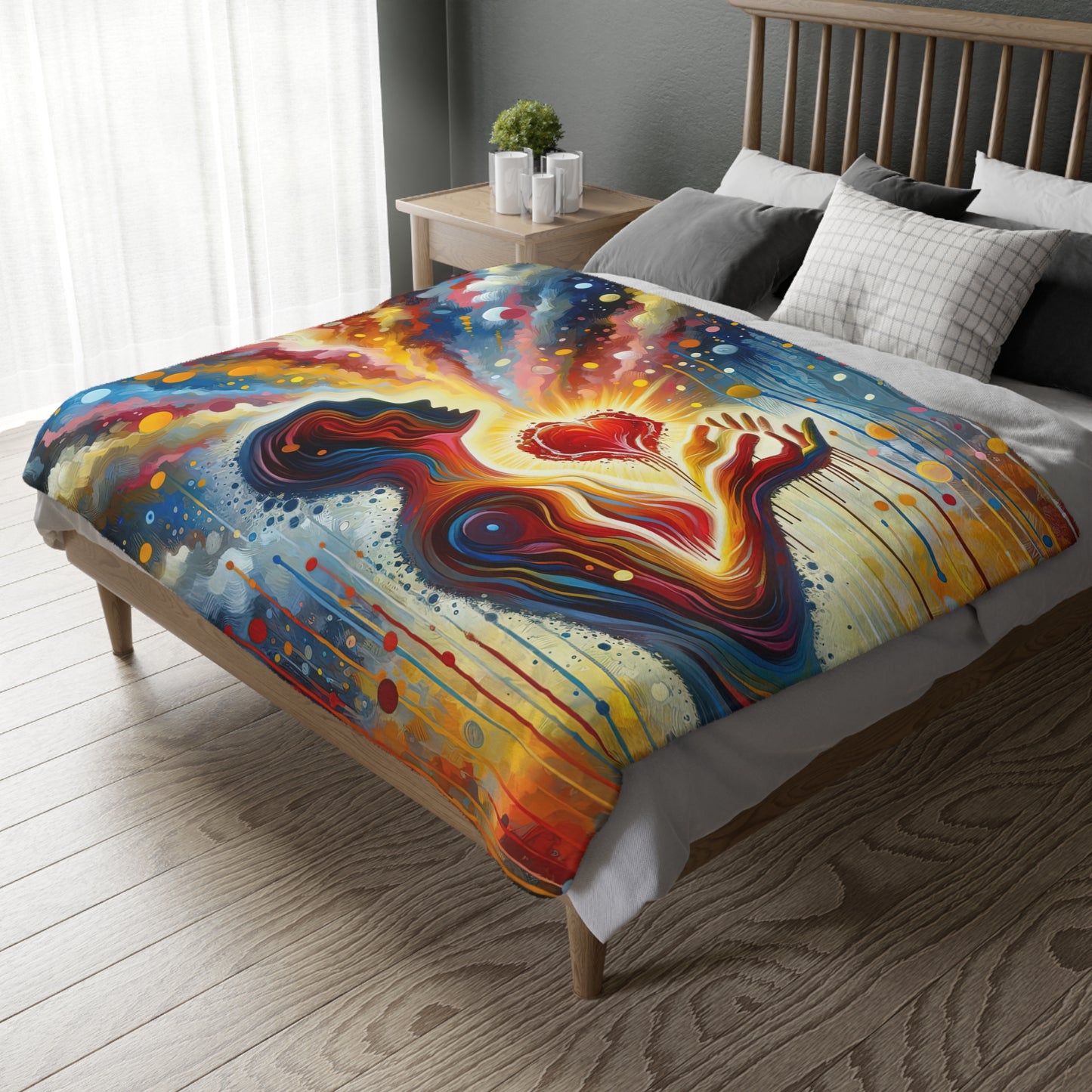 Unified Awakening Heart Velveteen Microfiber Blanket (Two-sided print)