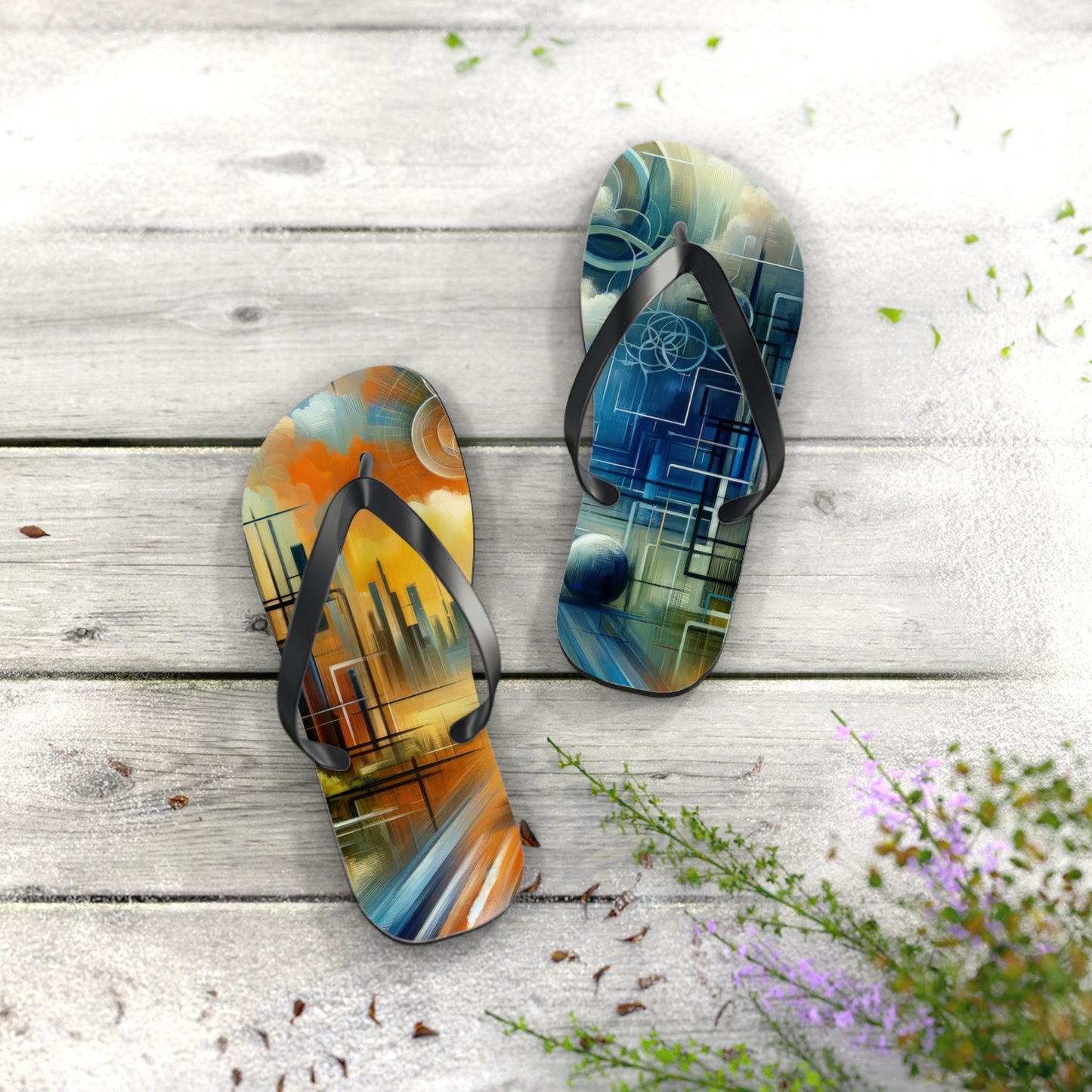 Digital Spiritual Journey Flip Flops