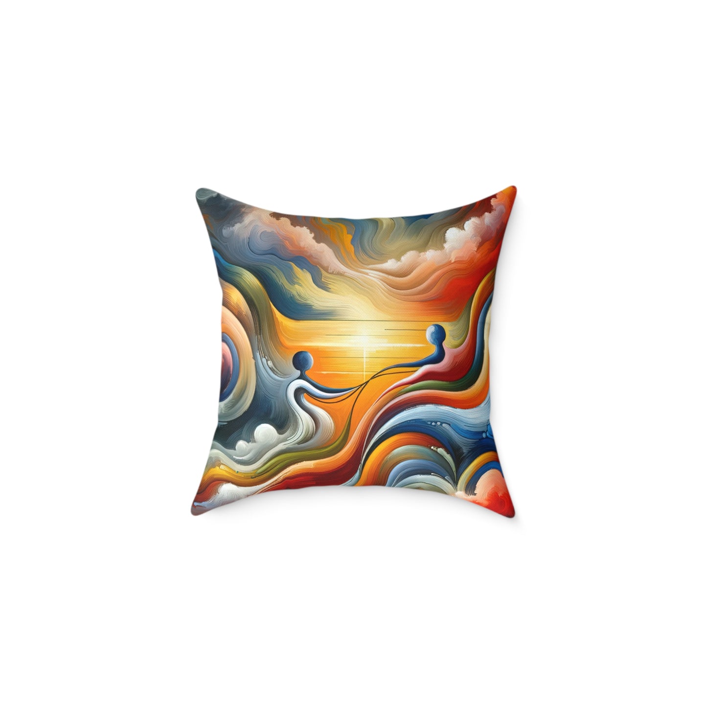 Empathetic Lifeline Abstract Spun Polyester Pillow