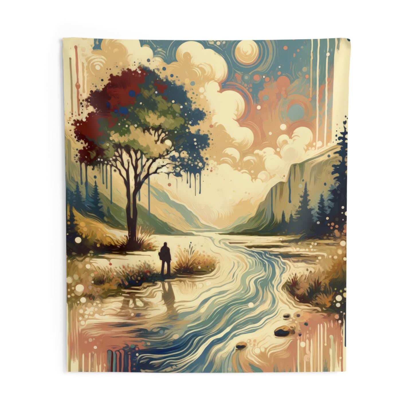 Serene Stream Sojourn Indoor Wall Tapestries