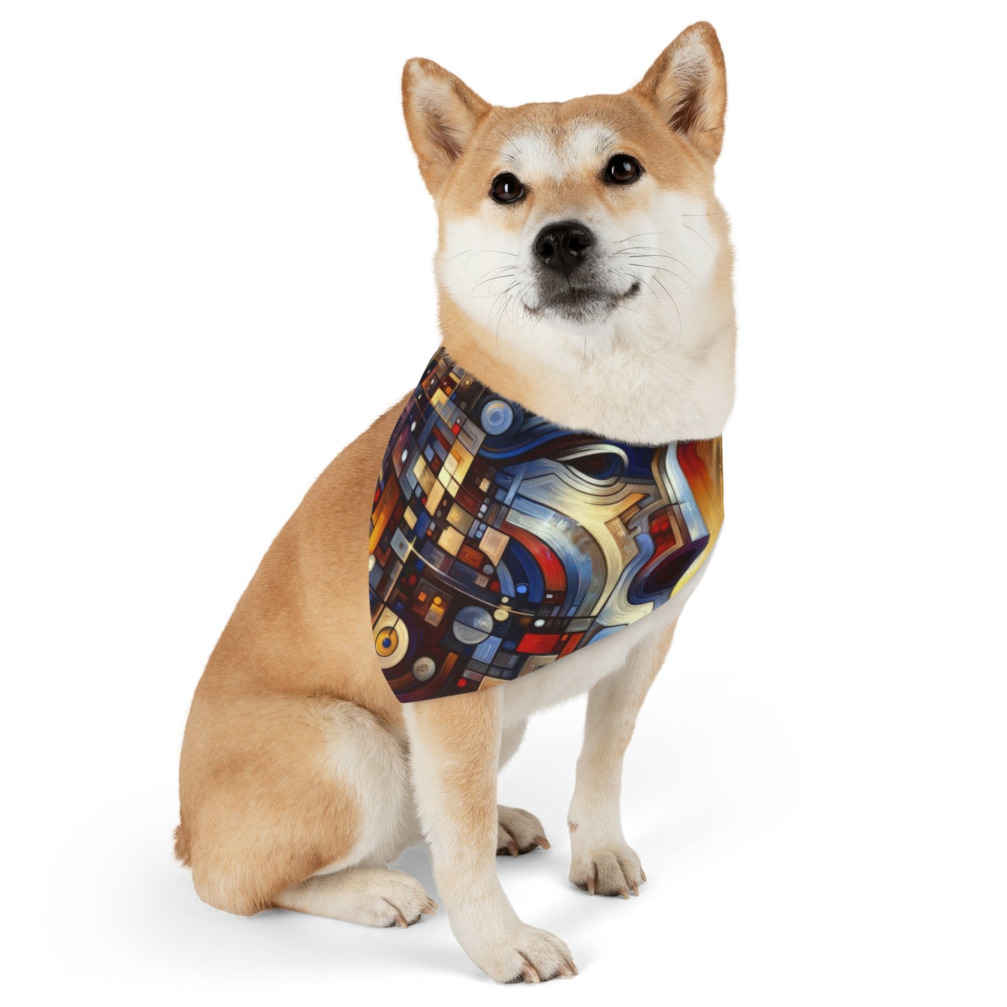 Reflective Tachism Shield Pet Bandana Collar