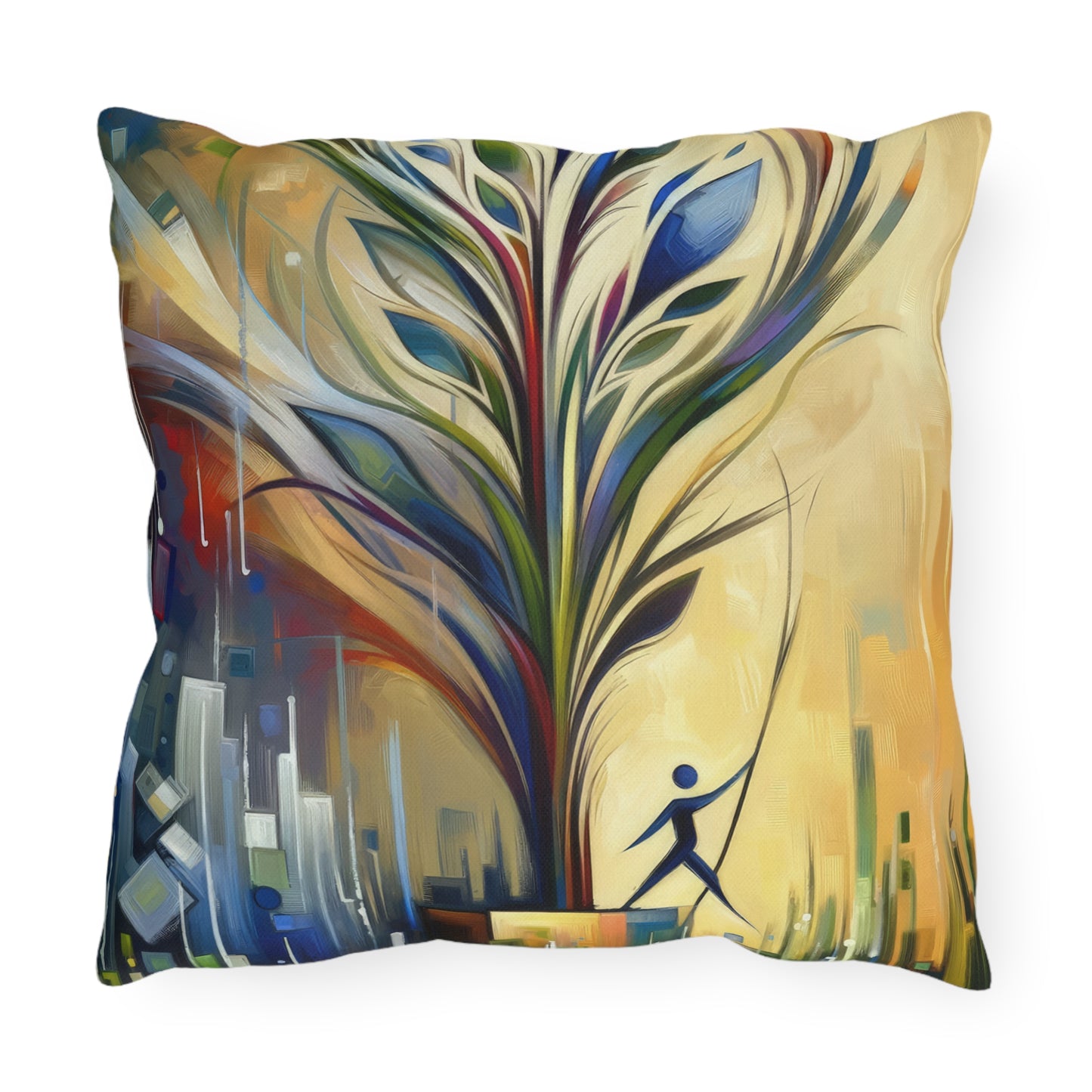 Pruning Distraction Tachism Outdoor Pillows