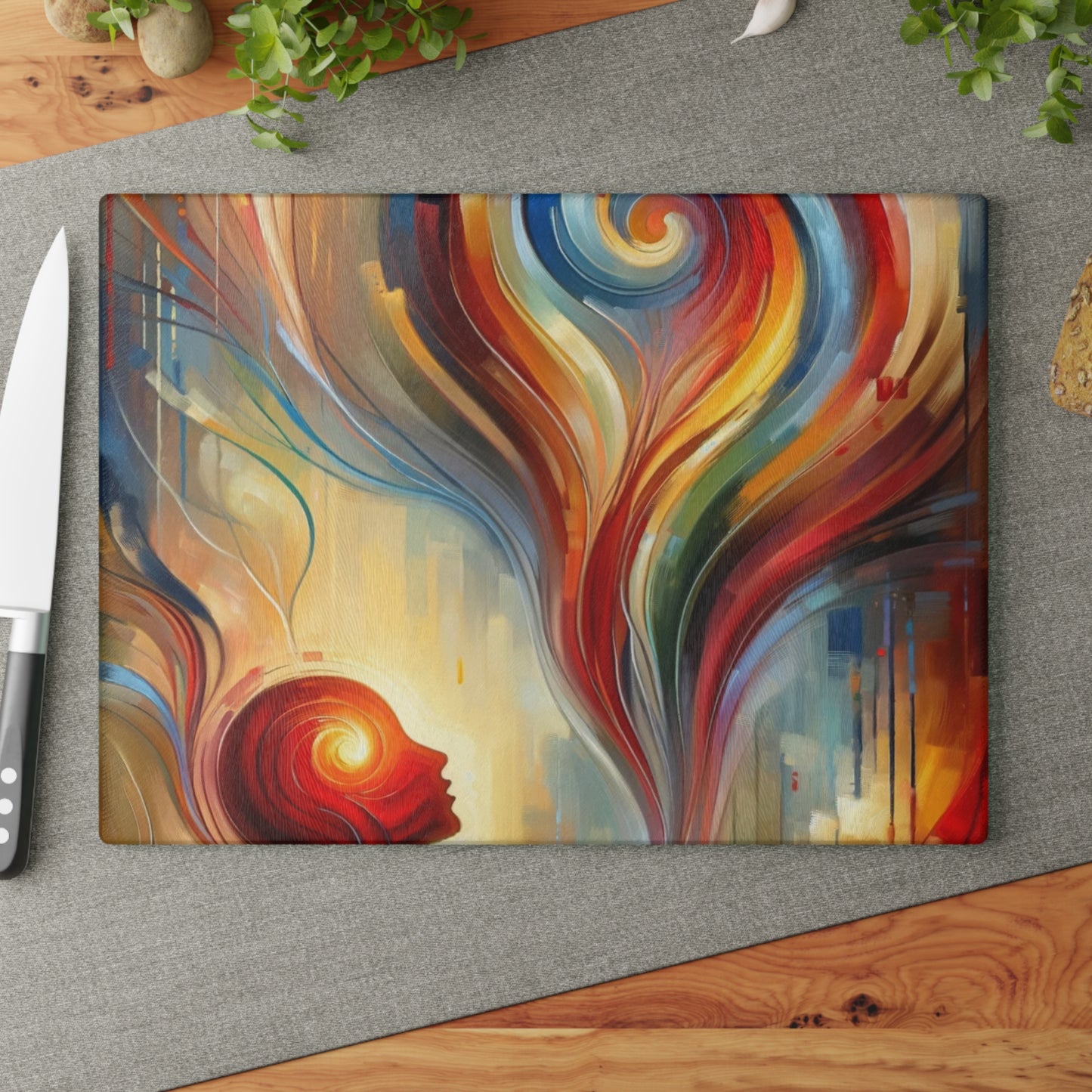 Empathetic Spiral Dialogue Glass Cutting Board