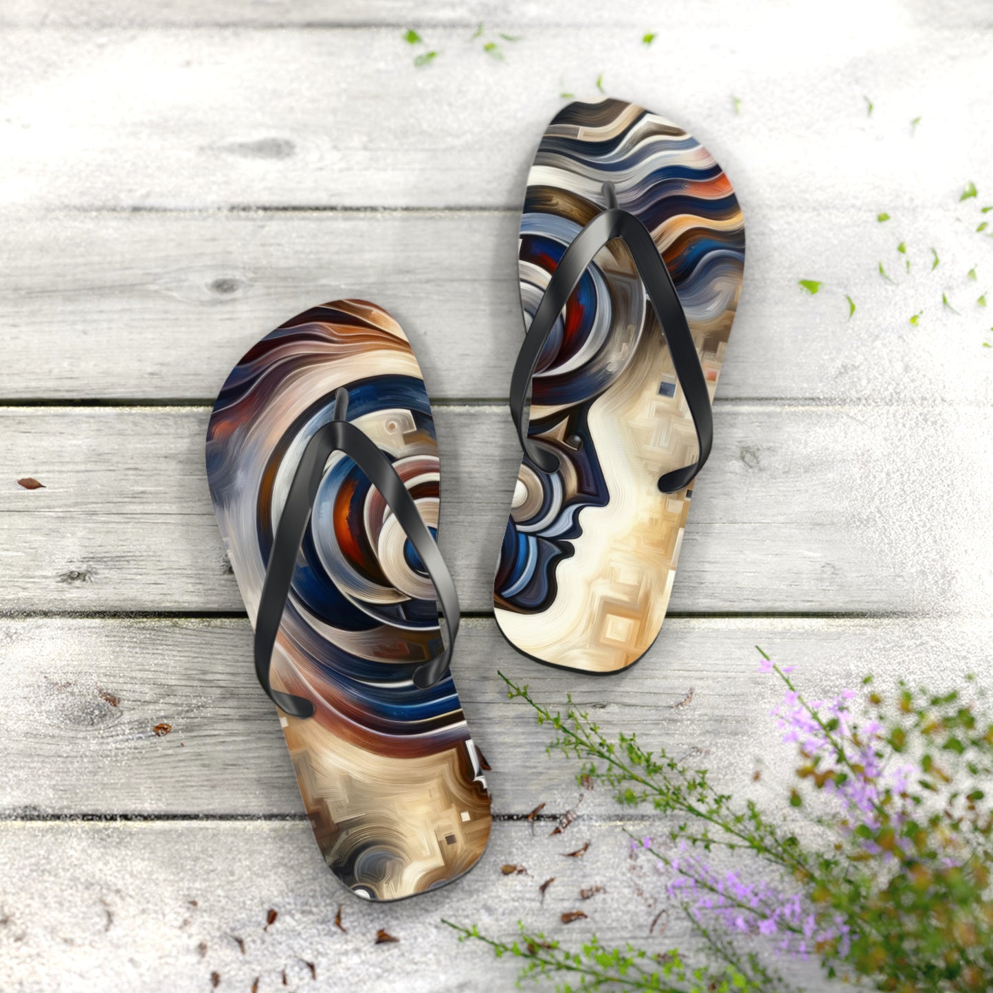 Wisdom Confluence Tachism Flip Flops