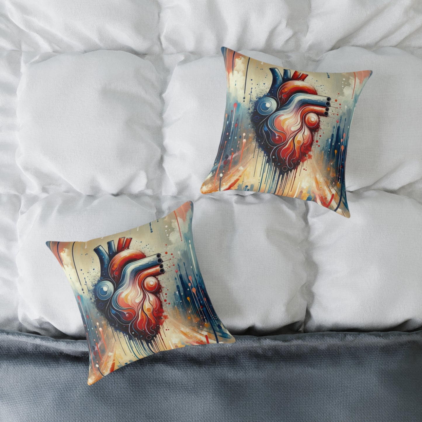 Rhythmic Heart Harmony Spun Polyester Pillow