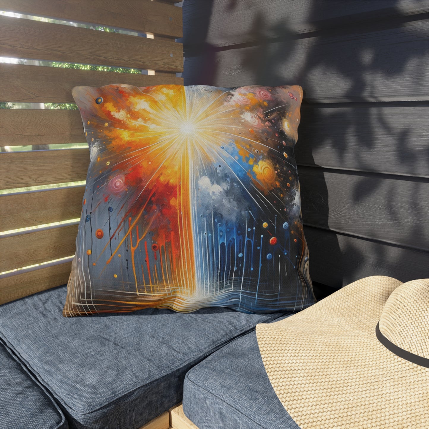 Luminous Abstract Tachism Outdoor Pillows