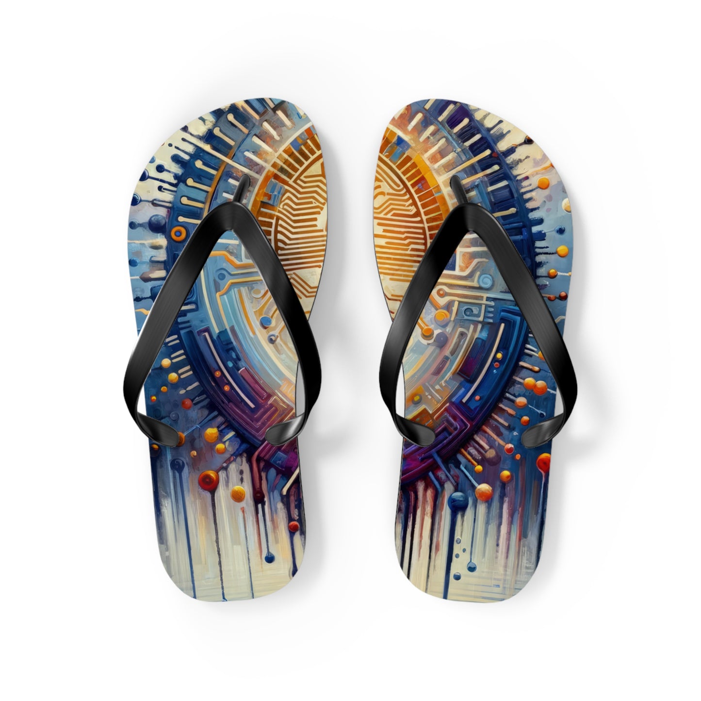 Meditative Technological Fusion Flip Flops