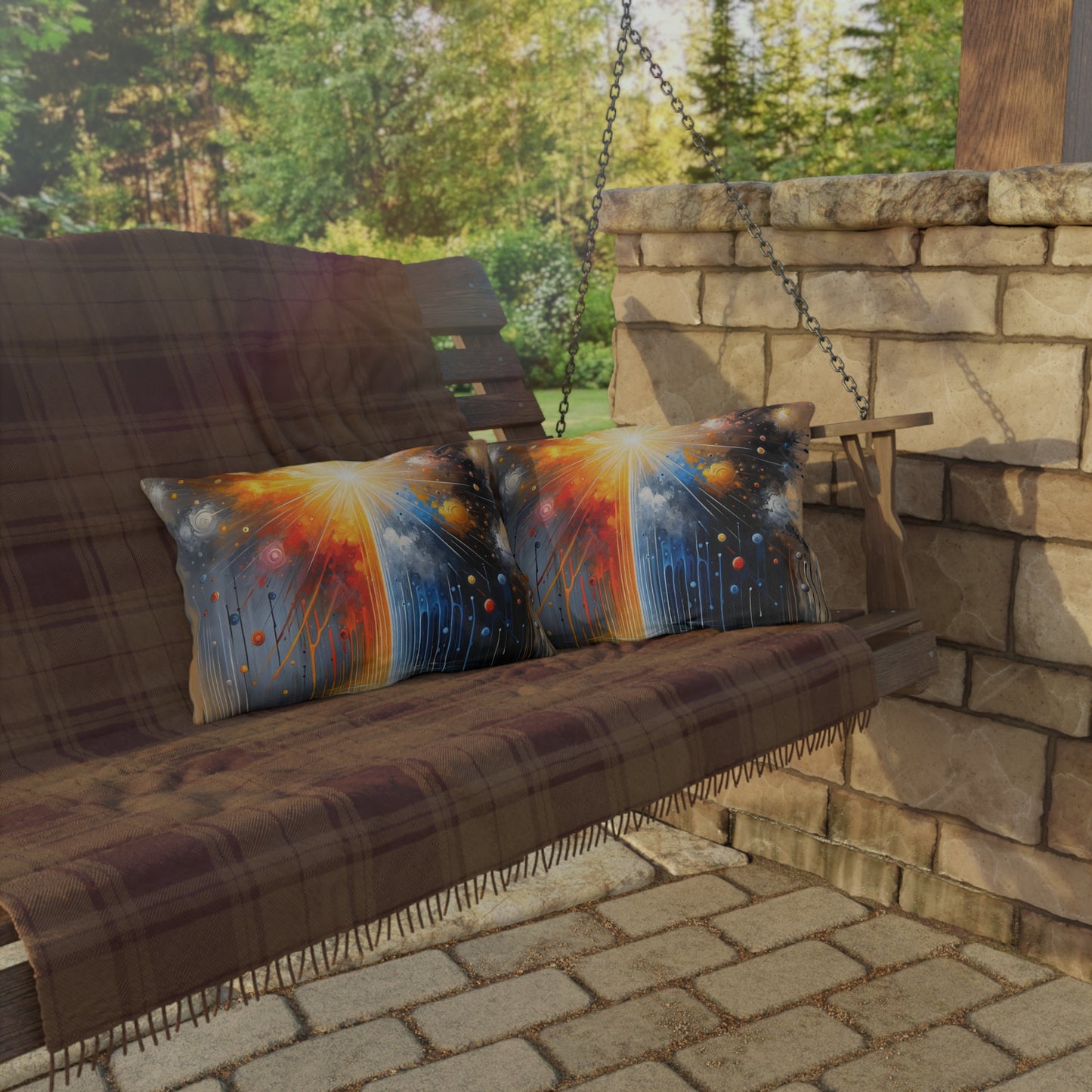 Luminous Abstract Tachism Outdoor Pillows