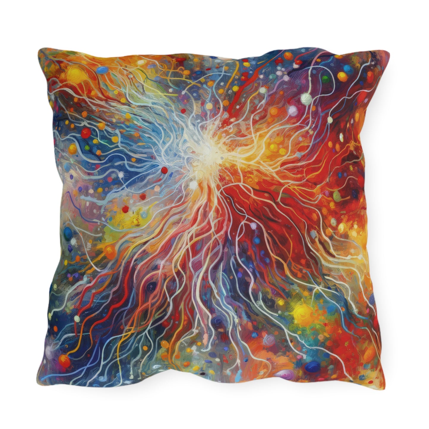 Emotive Yarn Explosion Outdoor Pillows