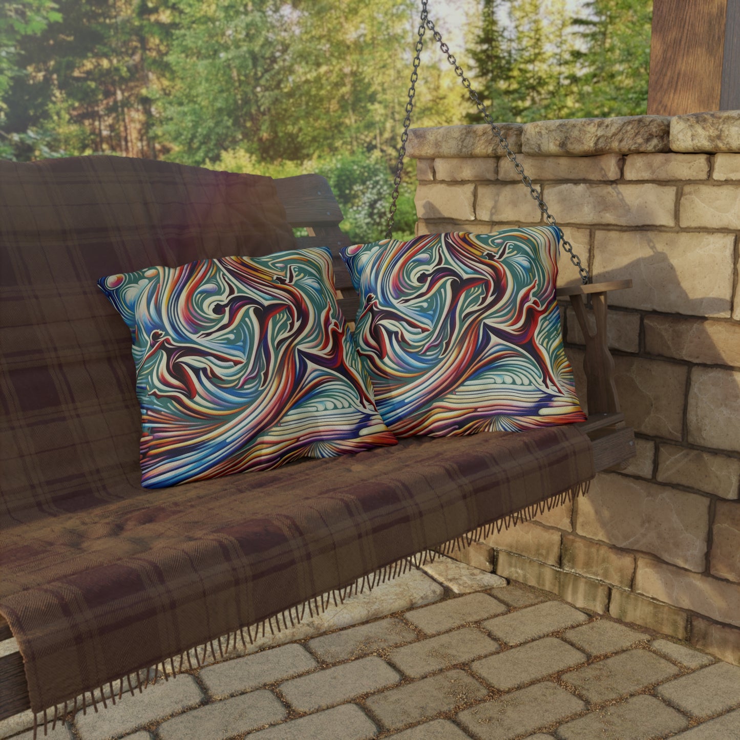 Choreographic Mindful Tachism Outdoor Pillows