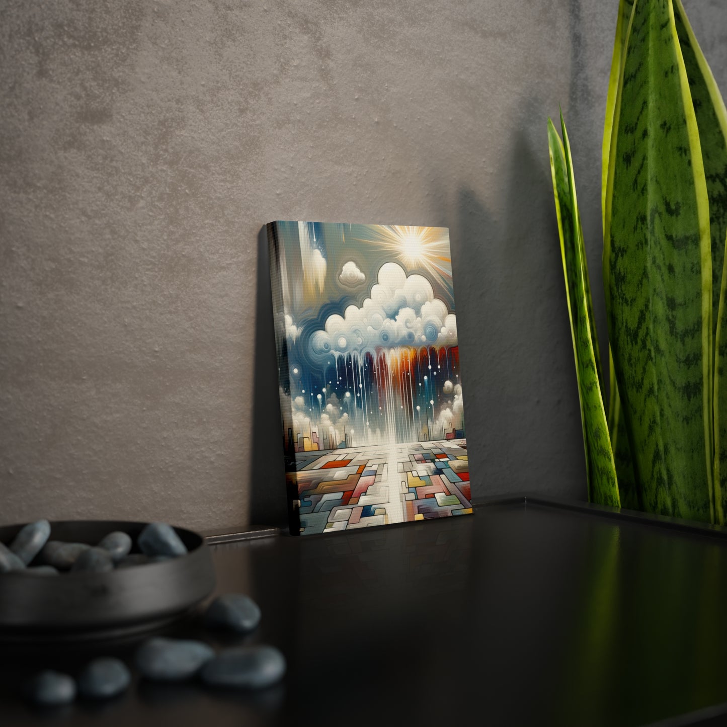 Grounding Silver Clouds Canvas Photo Tile