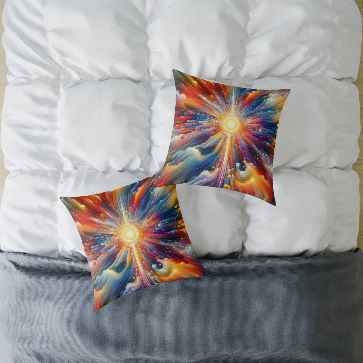 Kaleidoscopic Tachism Breath Spun Polyester Pillow