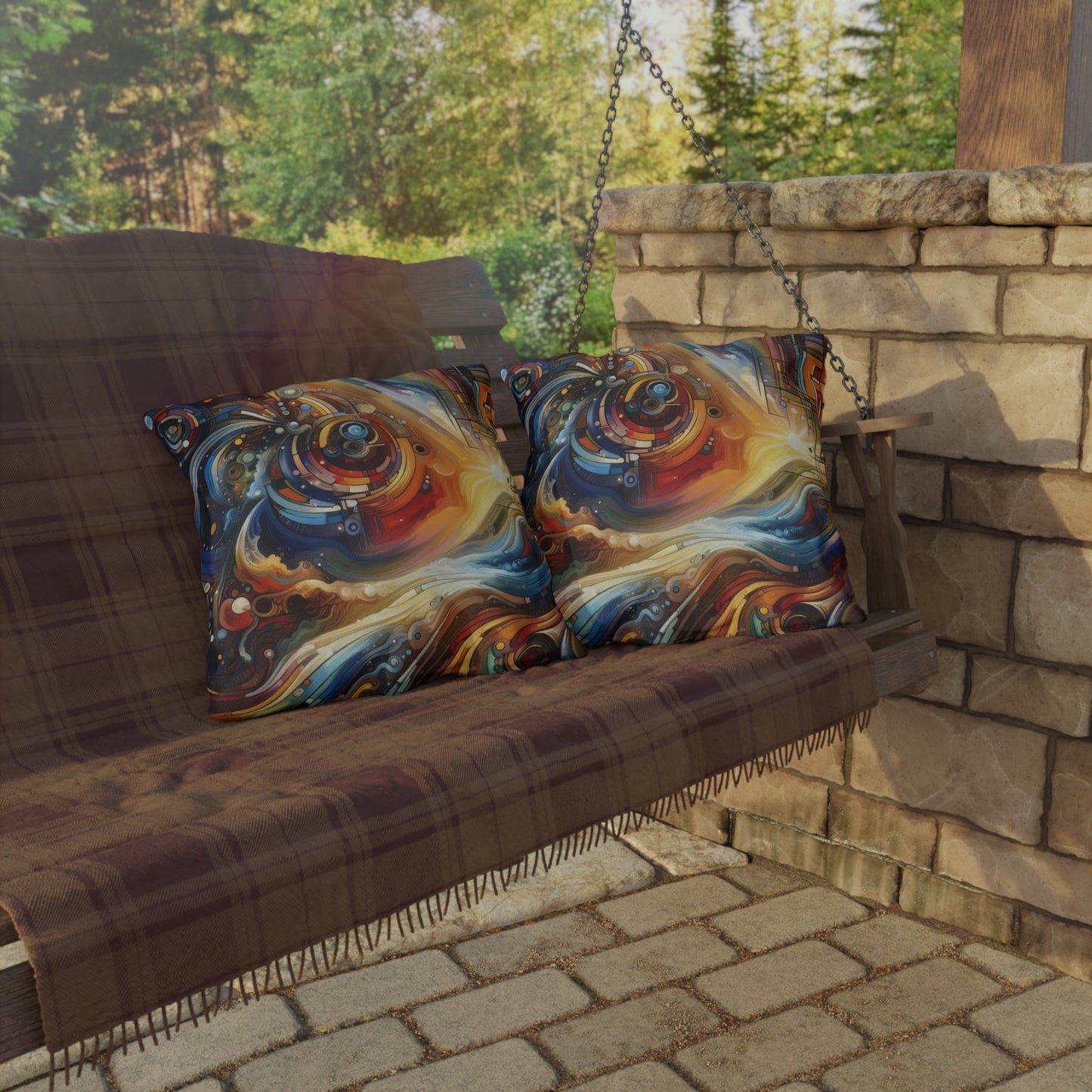 Ritualistic Growth Symphony Outdoor Pillows