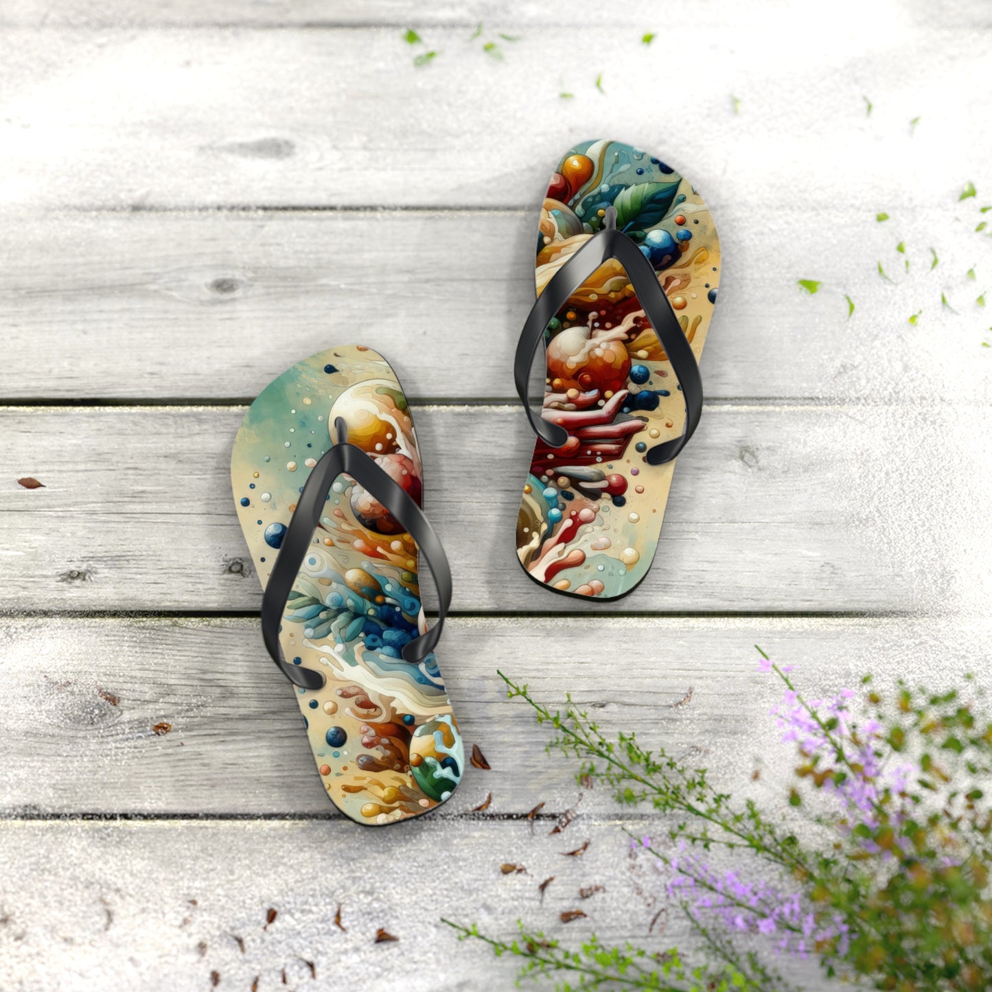 Nourishing Tachism Symphony Flip Flops