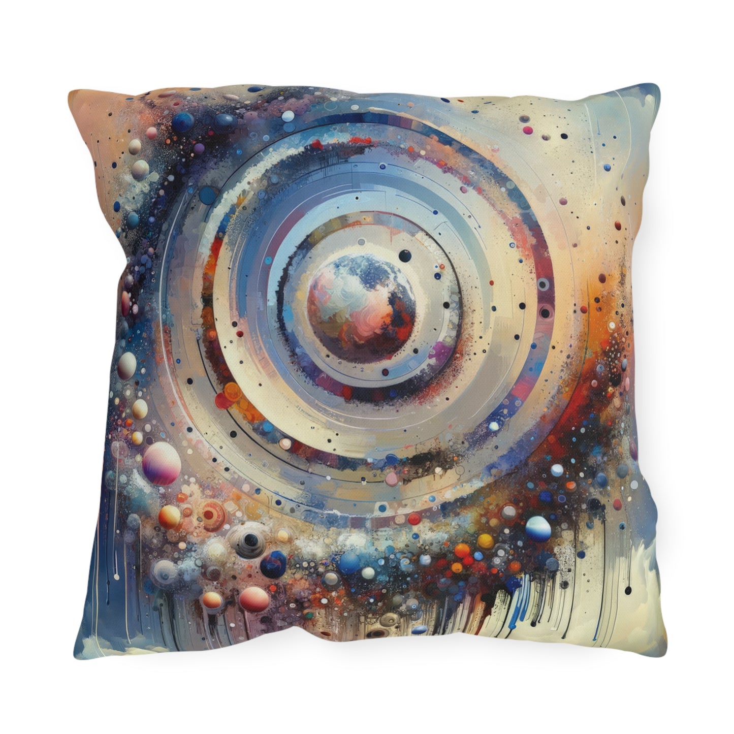 Conscious Rings Tachism Outdoor Pillows