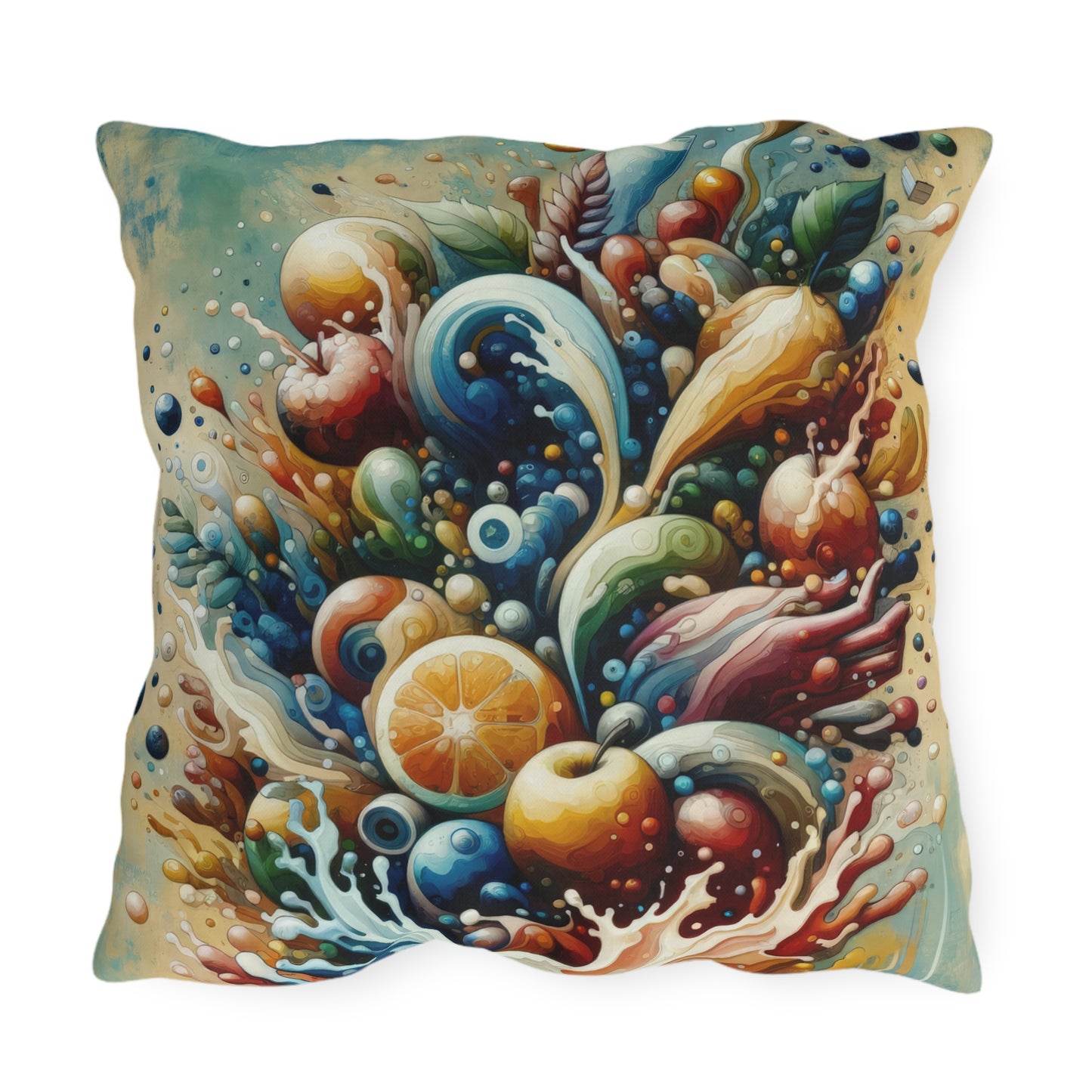 Nourishing Tachism Symphony Outdoor Pillows
