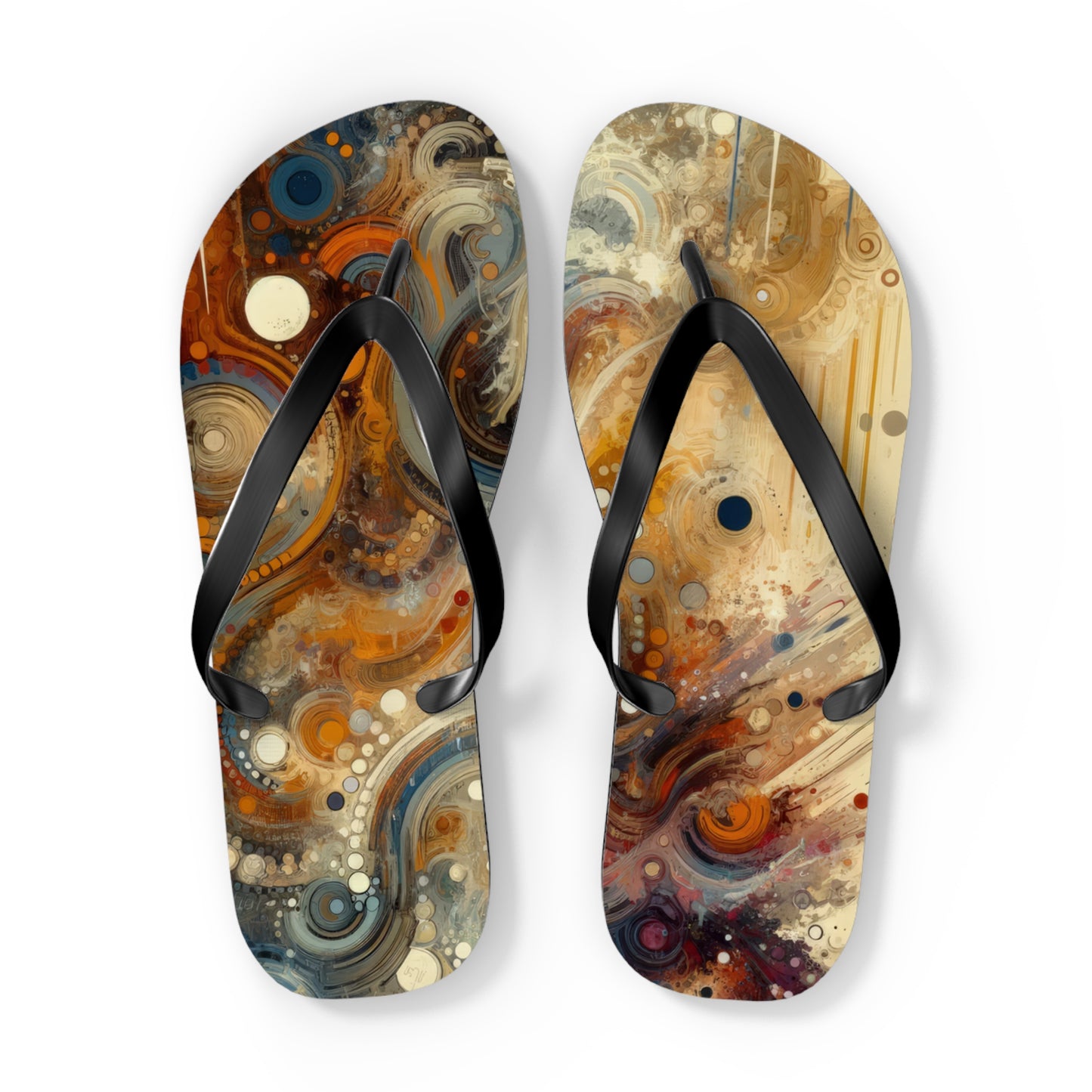 Dynamic Cultural Mosaic Flip Flops