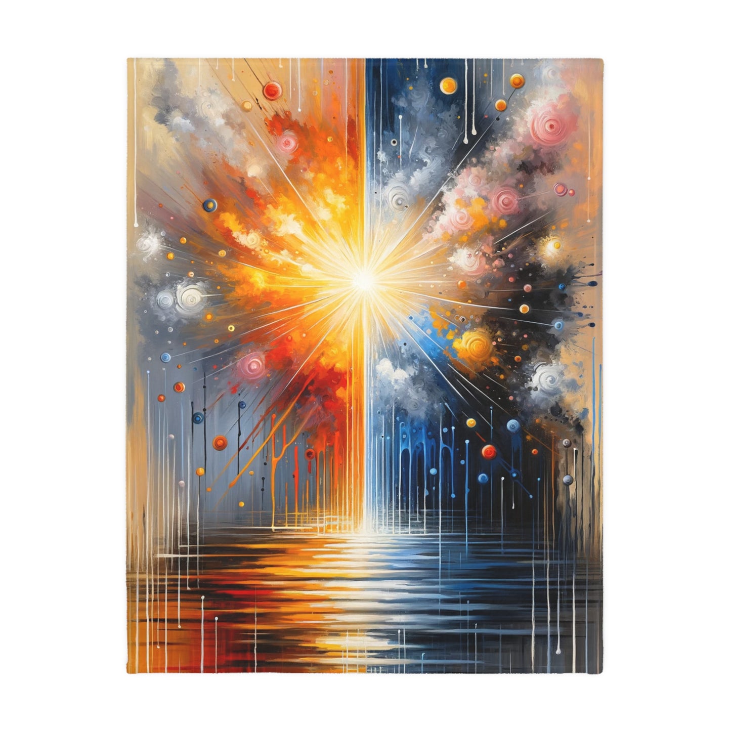 Luminous Abstract Tachism Velveteen Microfiber Blanket (Two-sided print)
