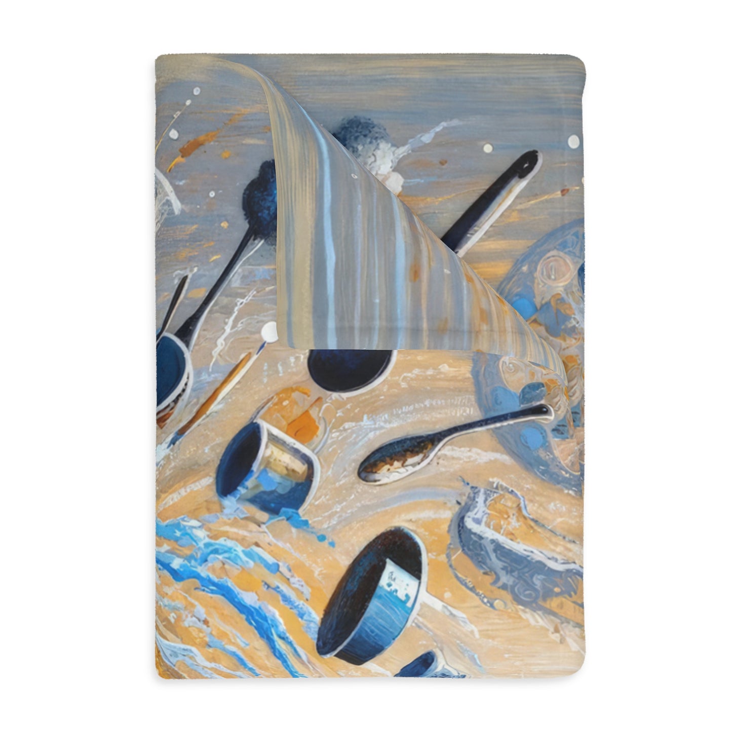 Meditative Kinetic Tachism Velveteen Microfiber Blanket (Two-sided print)