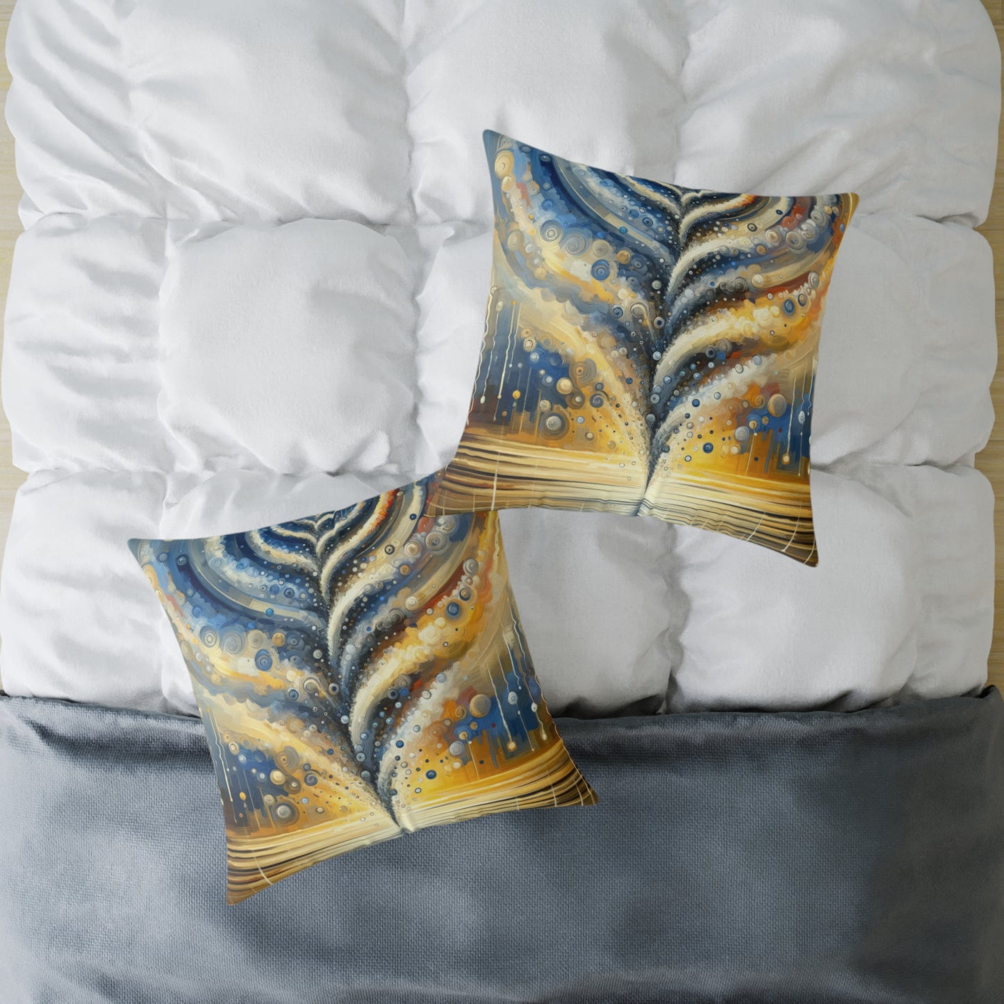 Ripple Effect Abstraction Spun Polyester Pillow