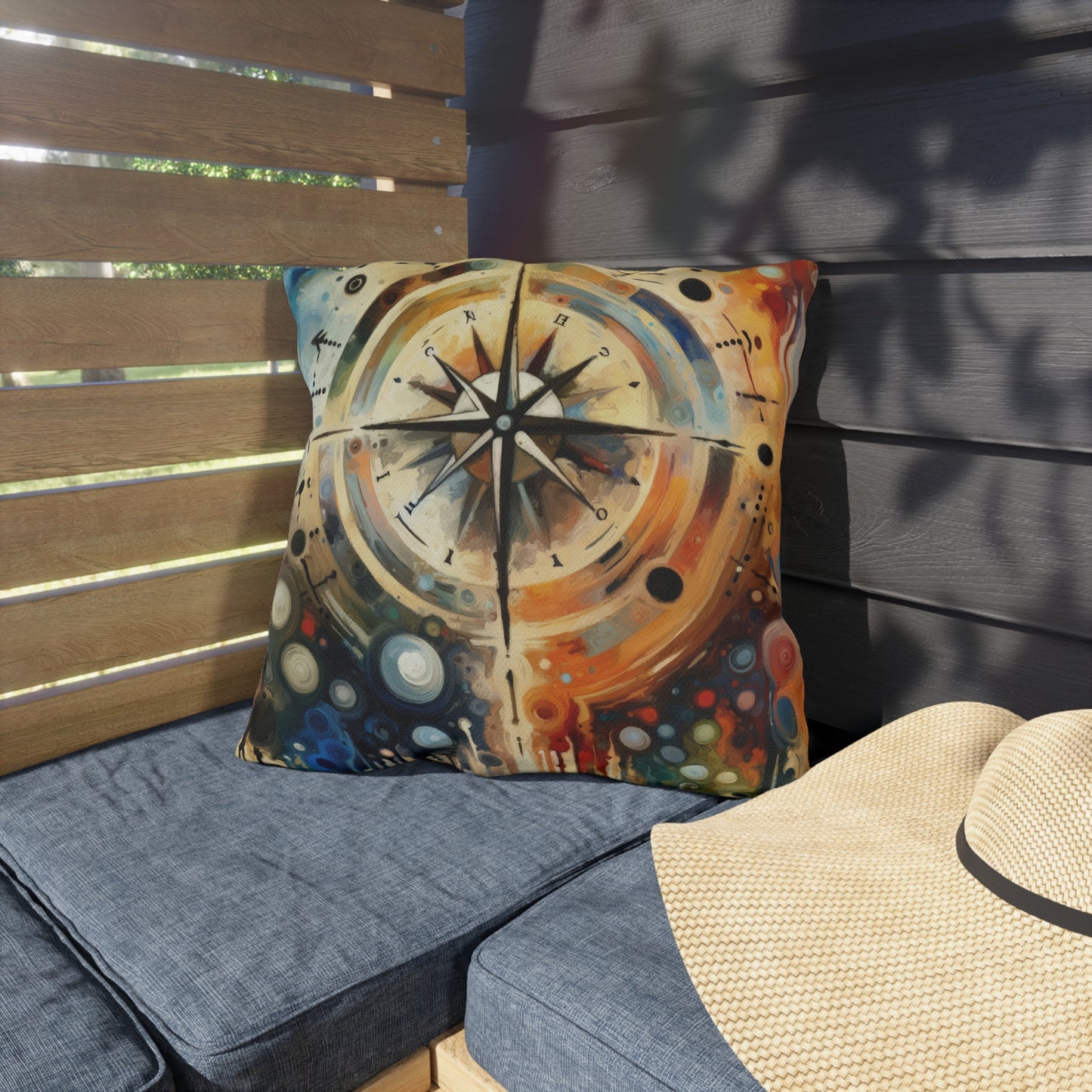 Guidance Abstract Compass Outdoor Pillows