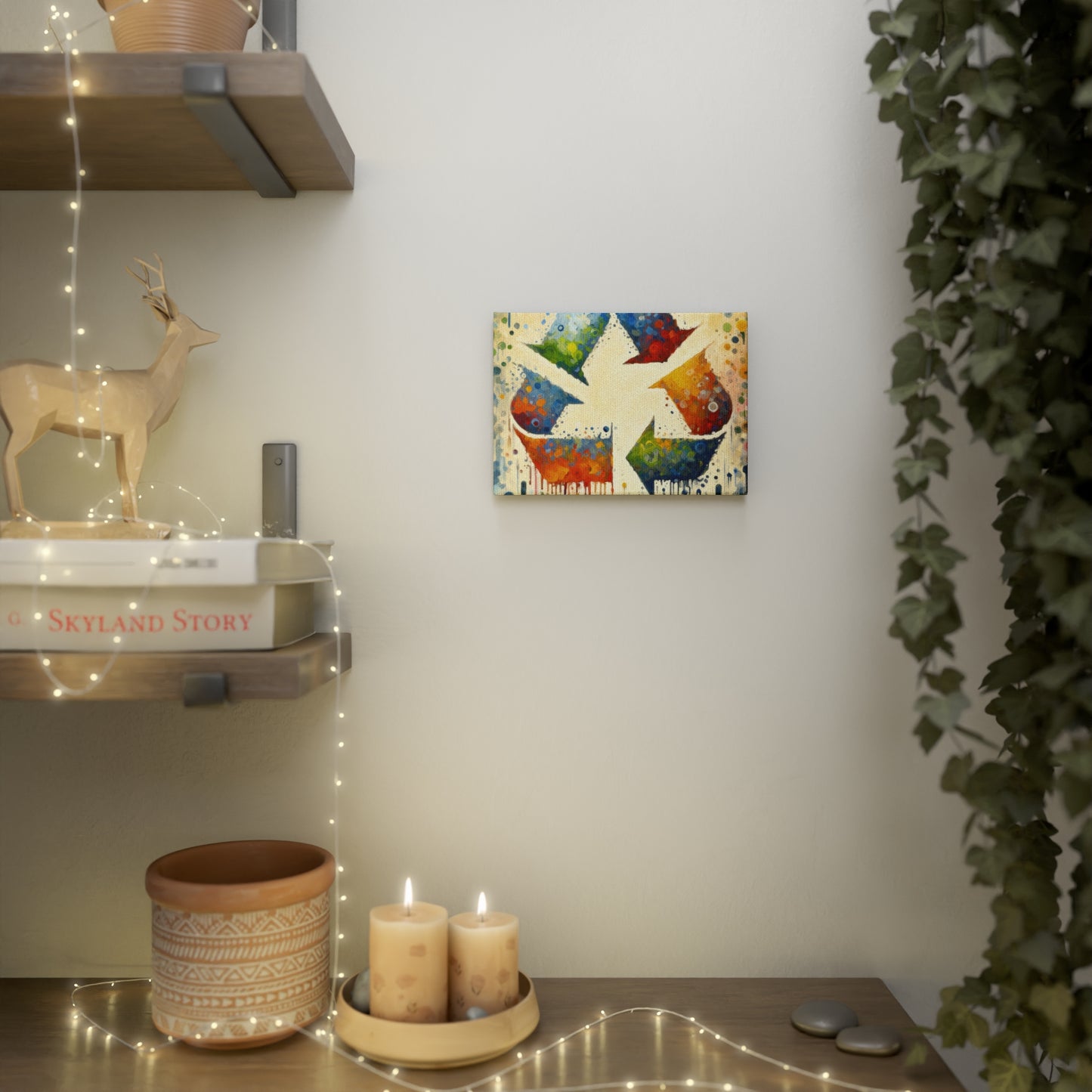 Sustainable Transformation Tachism Canvas Photo Tile