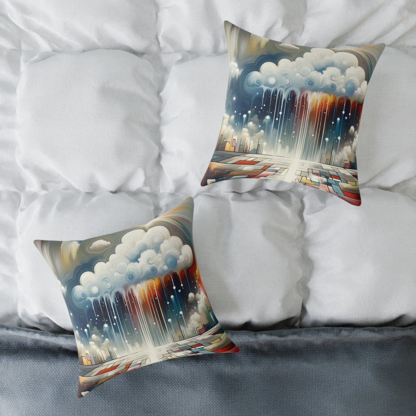 Grounding Silver Clouds Spun Polyester Pillow