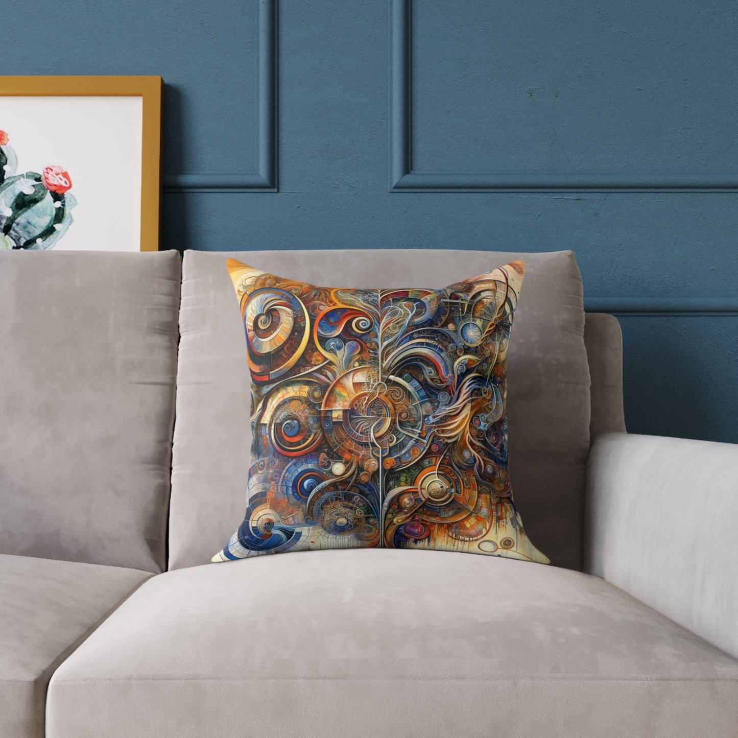 Ethos Web Abstract Spun Polyester Pillow